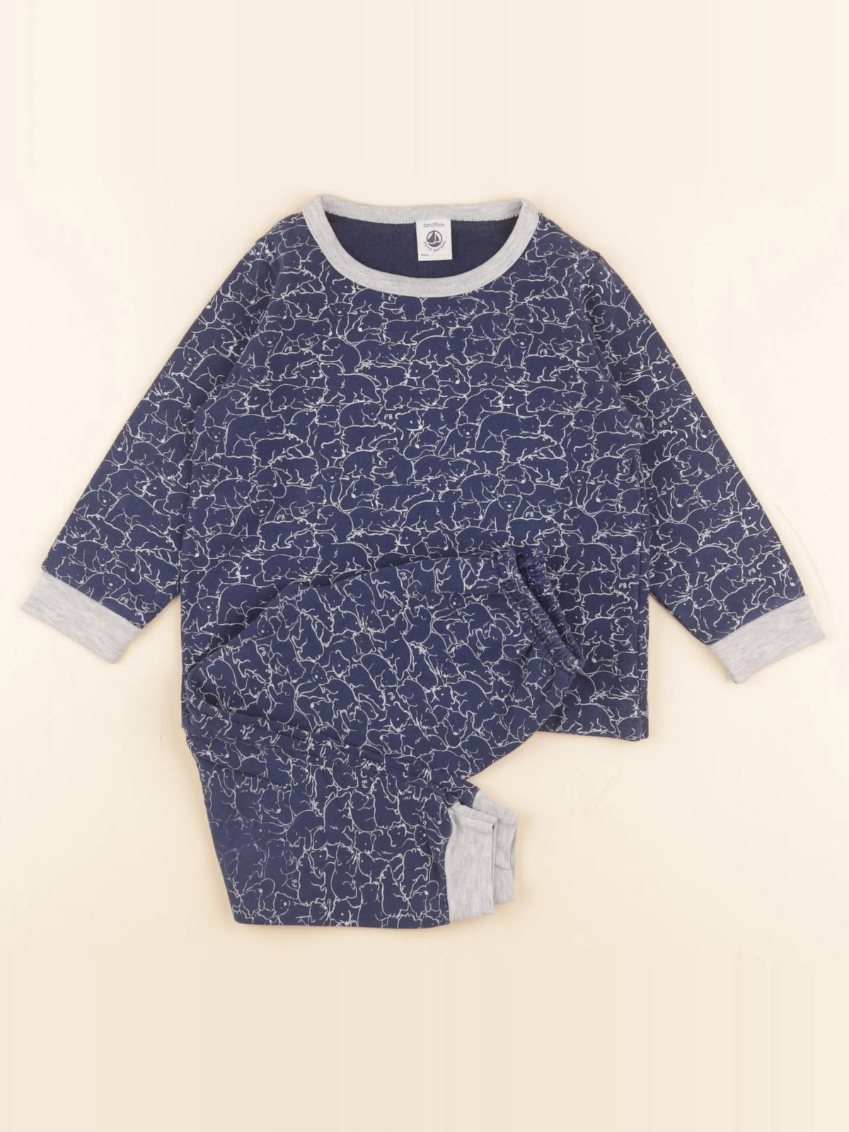 Petit Bateau - pyjama coton bleu - 3 ans