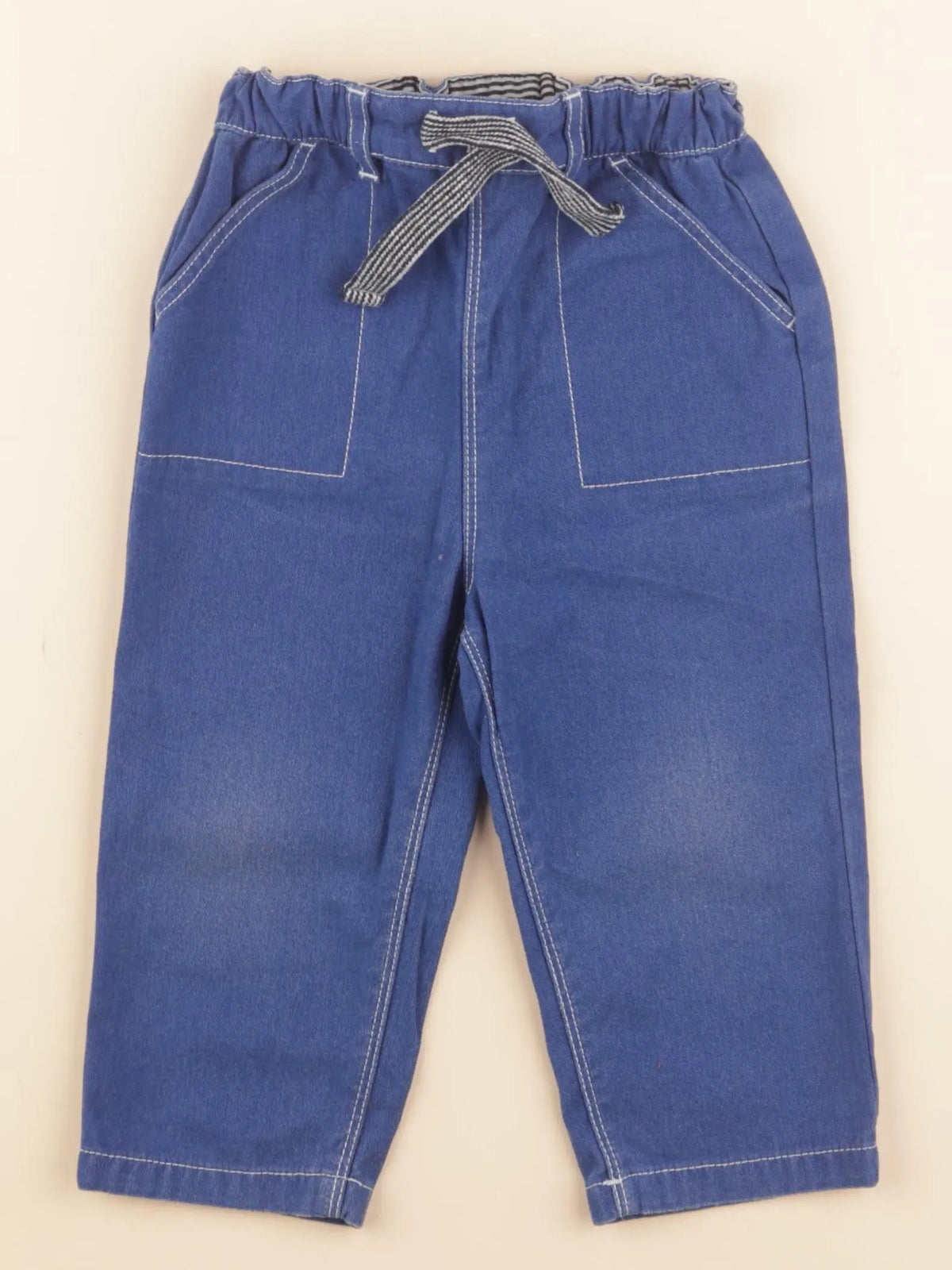 Petit Bateau - pantalon bleu - 24 mois