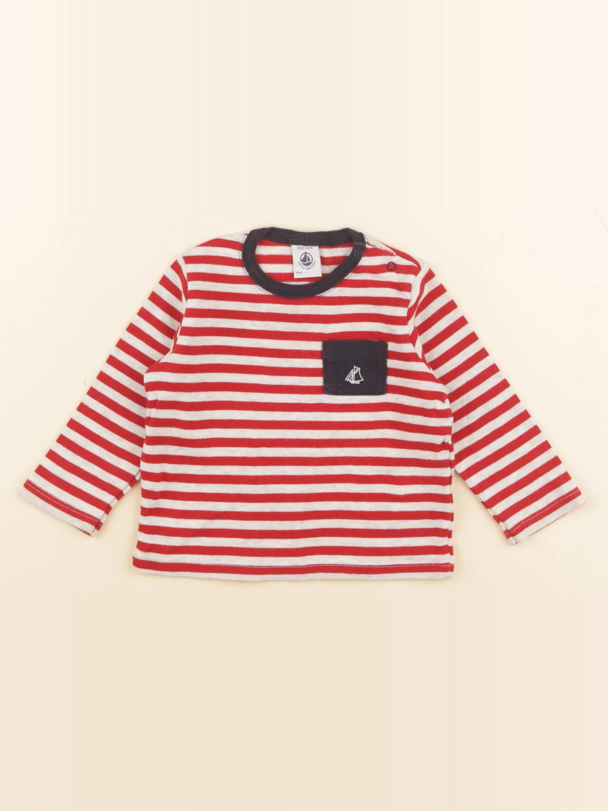 Petit Bateau - tee-shirt rouge - 12 mois