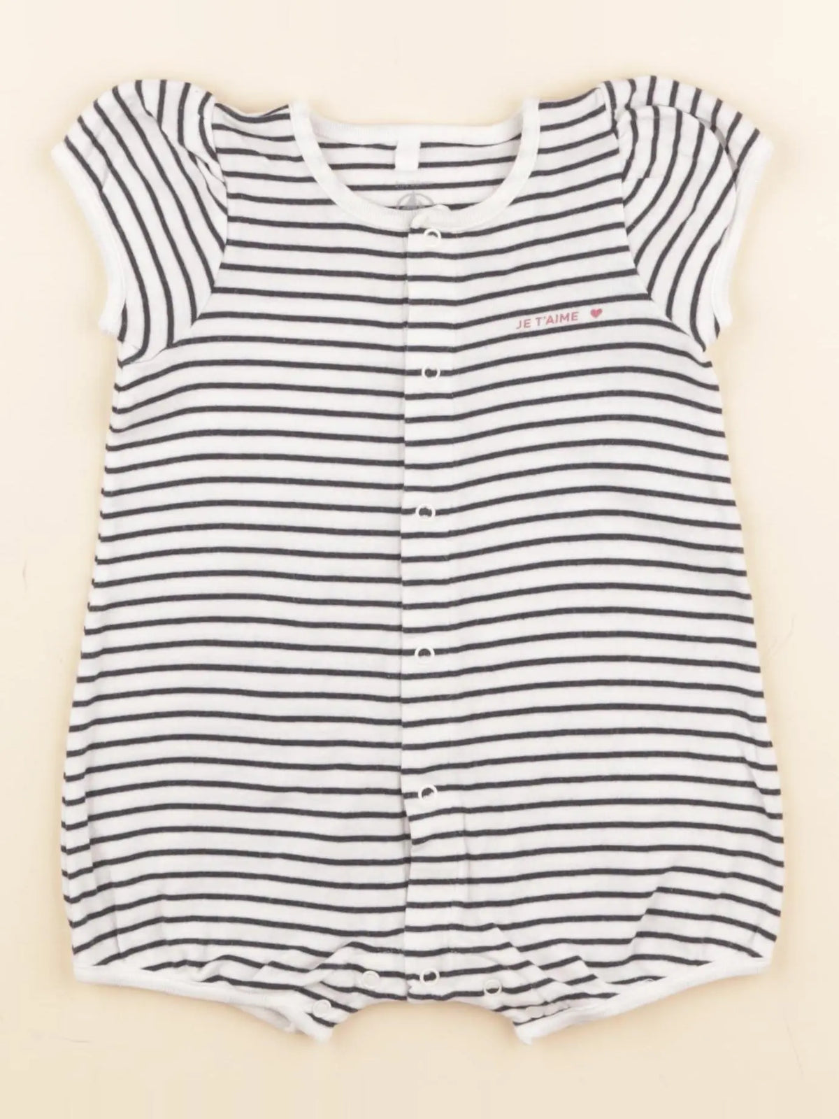 Petit Bateau - pyjama coton bleu, blanc - 3 mois