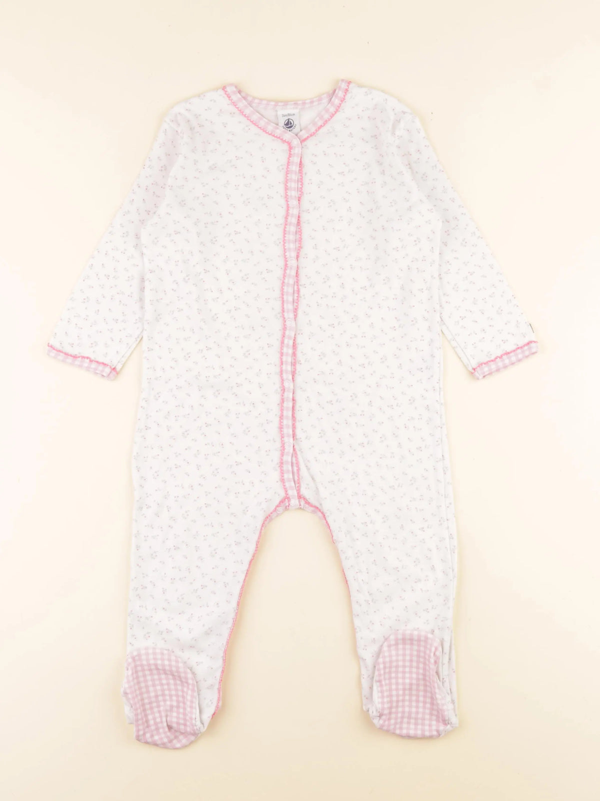 Petit Bateau - pyjama coton blanc - 24 mois