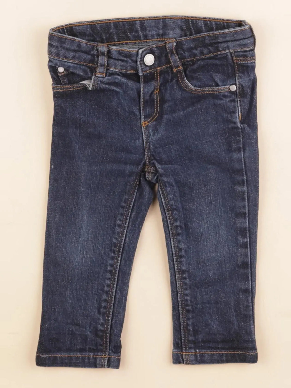 Petit Bateau - jean coton bleu - 12 mois