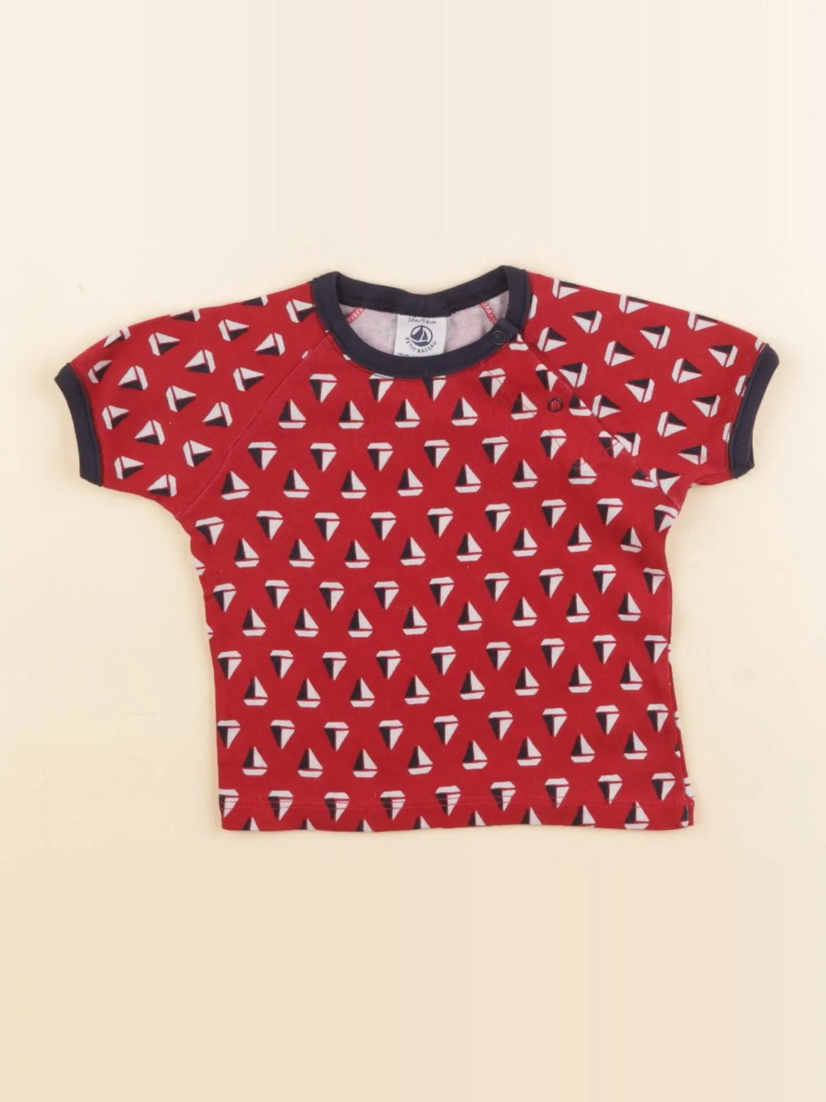 Petit Bateau - tee-shirt rouge - 12 mois