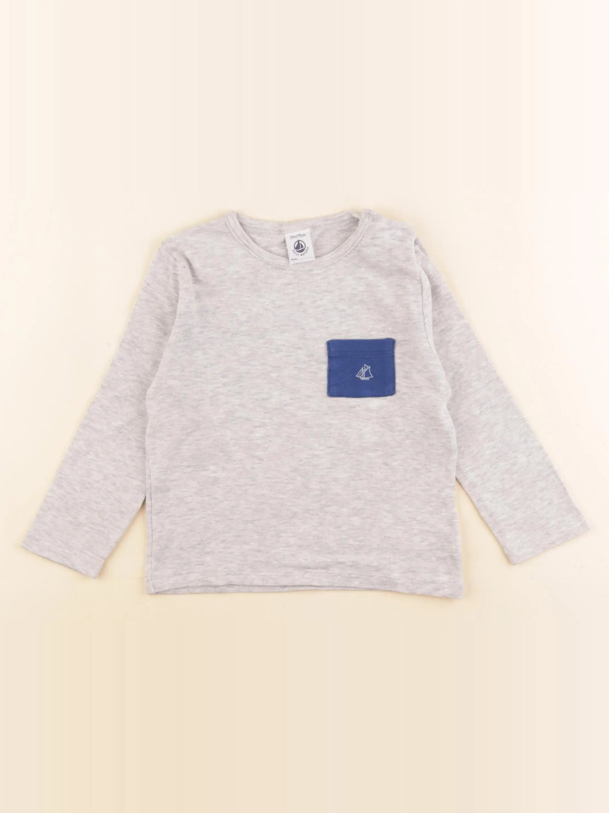 Petit Bateau - tee-shirt gris - 3 ans