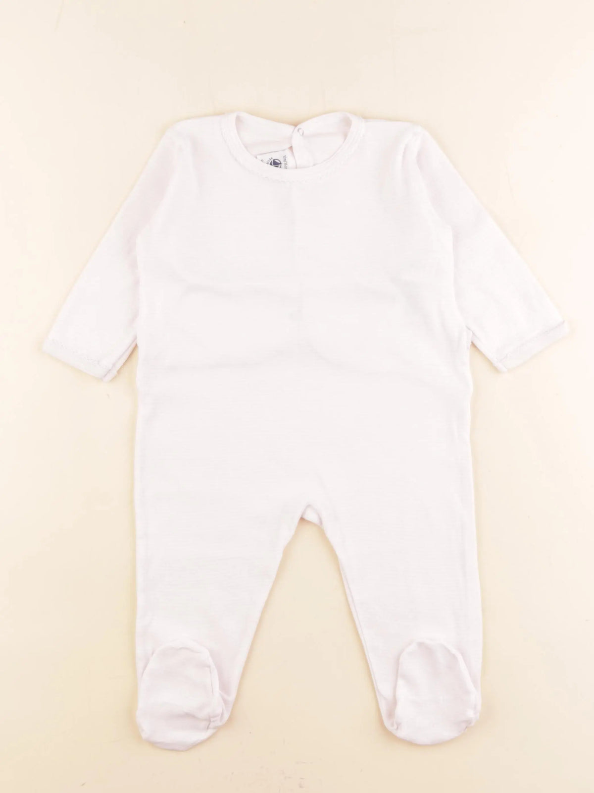 Petit Bateau - pyjama coton blanc, rose - 12 mois