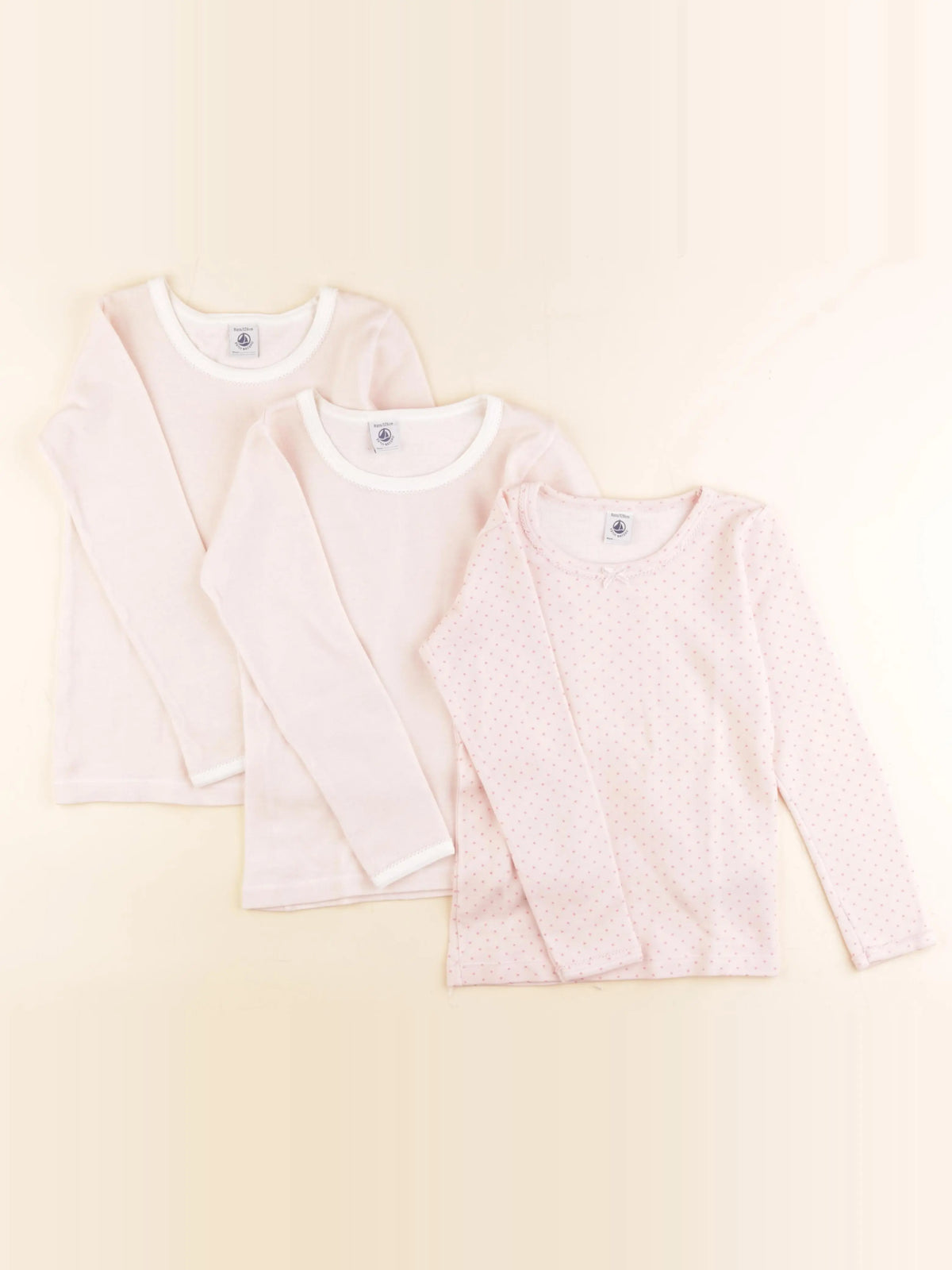 Petit Bateau - lot de 3 maillots de corps rose - 8 ans