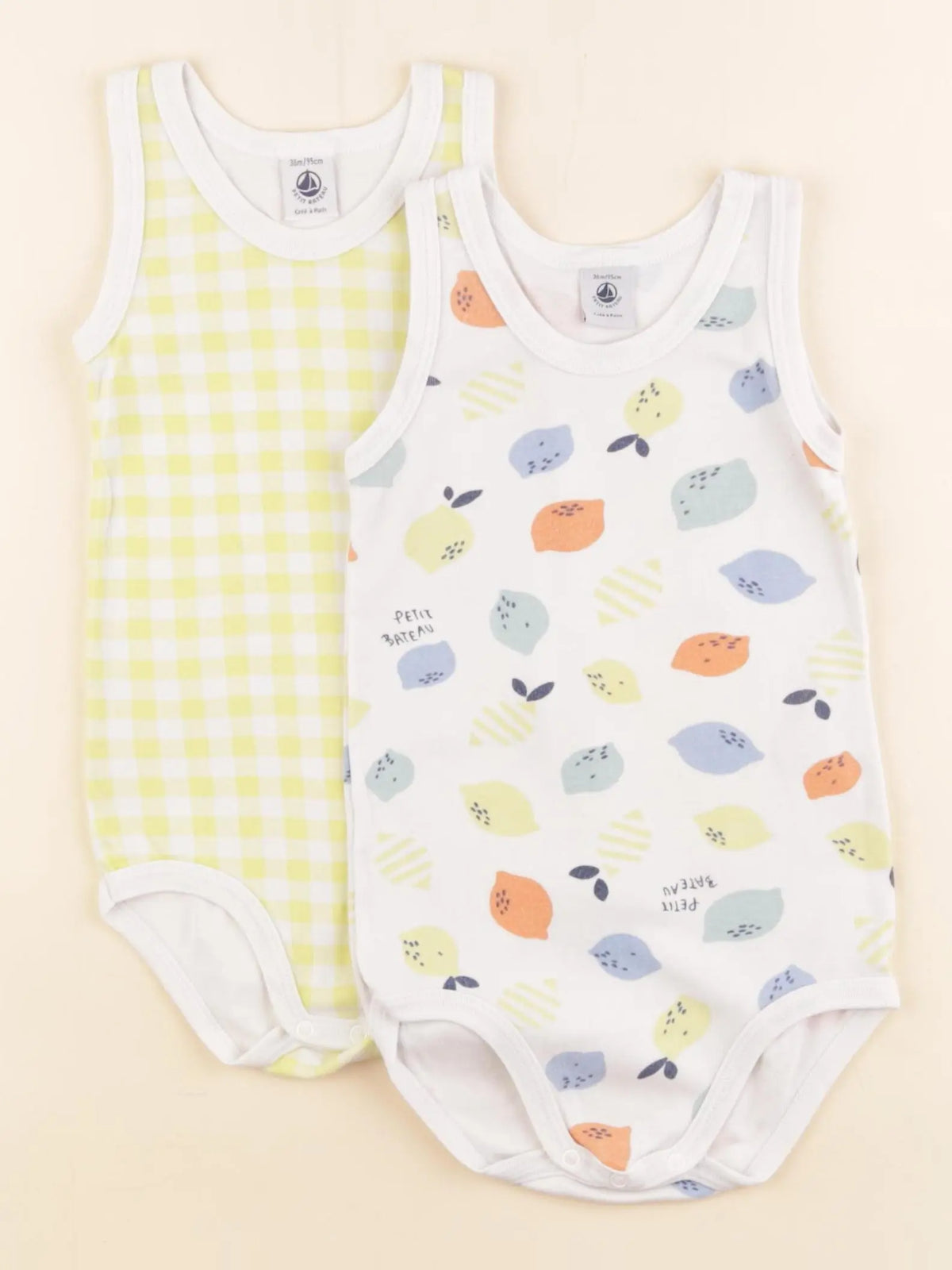 Petit Bateau - lot de 2 bodies en coton multicolore - 3 ans