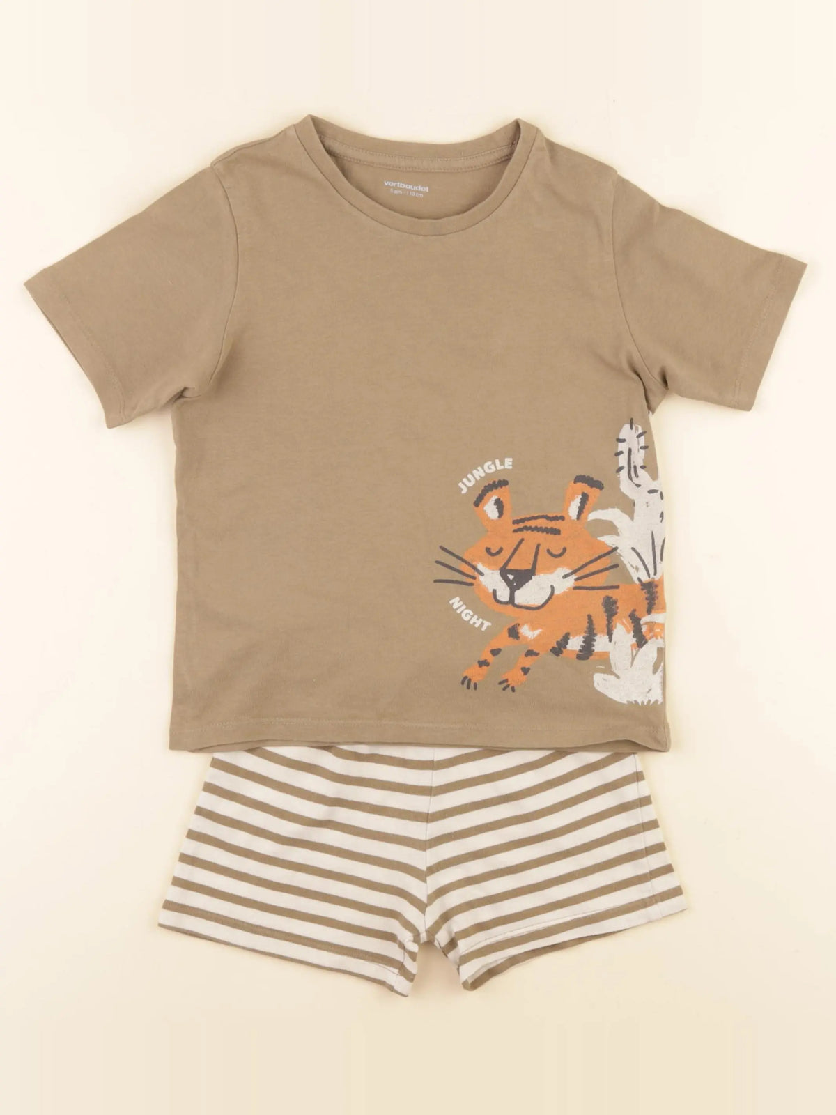 Vertbaudet - pyjama coton vert - 5 ans