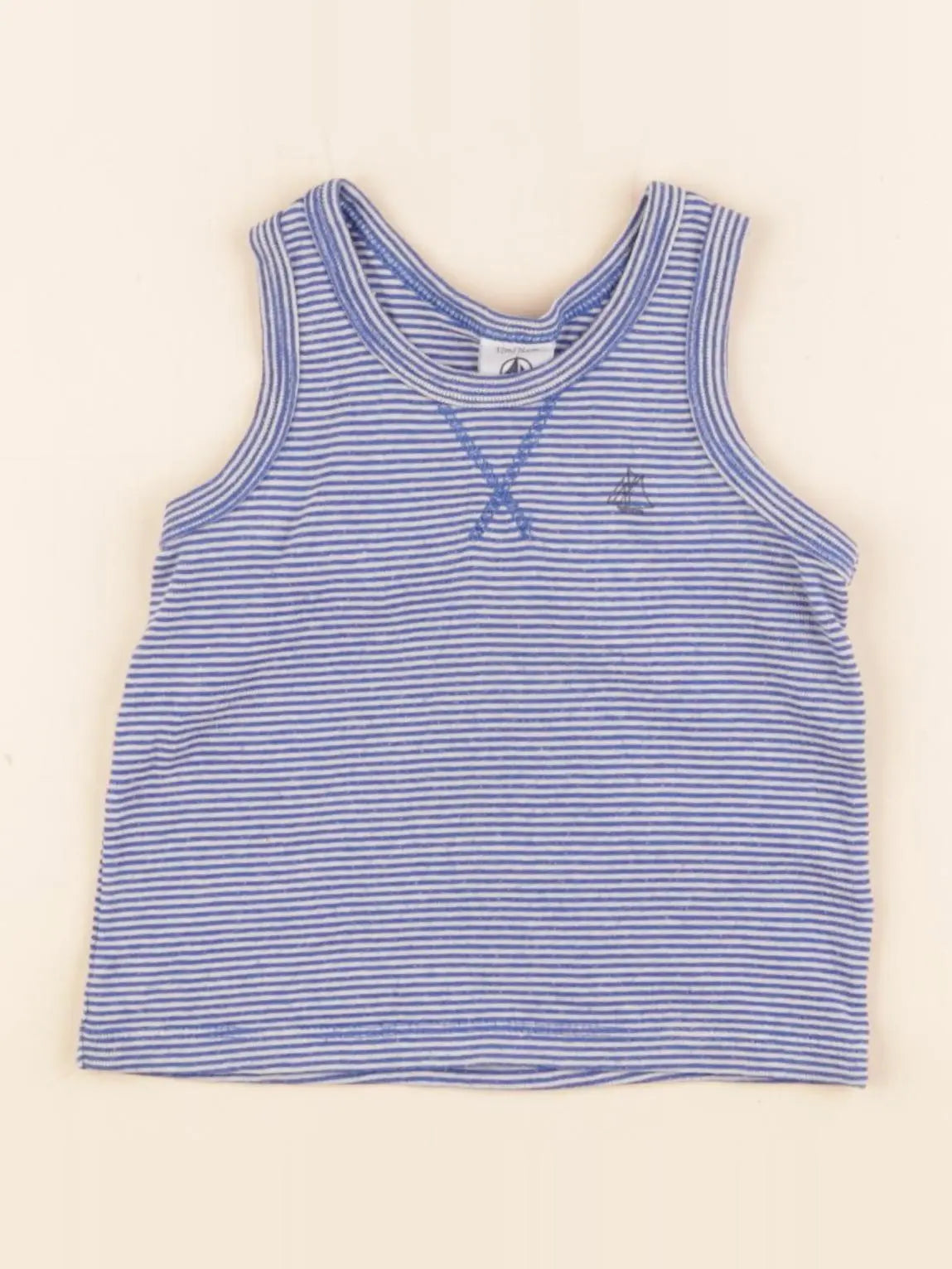 Petit Bateau - maillot de corps bleu - 12 mois