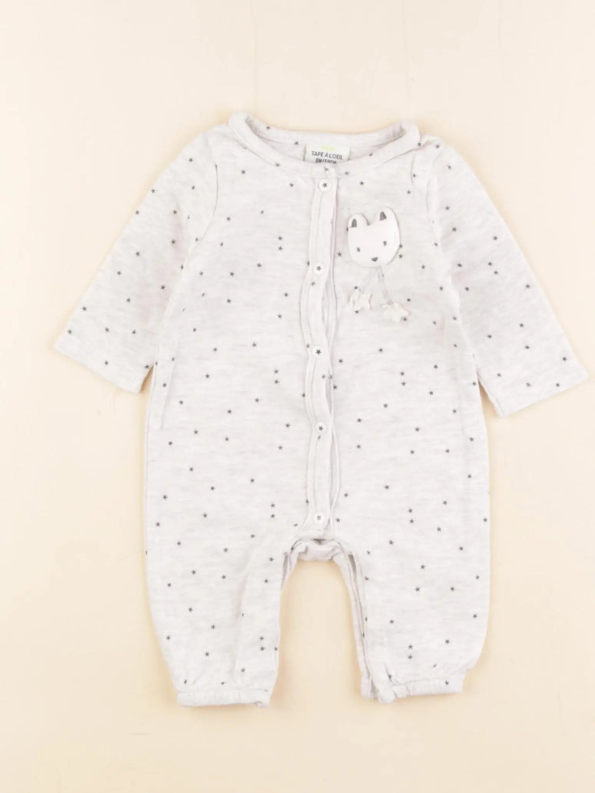 Tape à l'oeil - pyjama coton gris - 0 mois