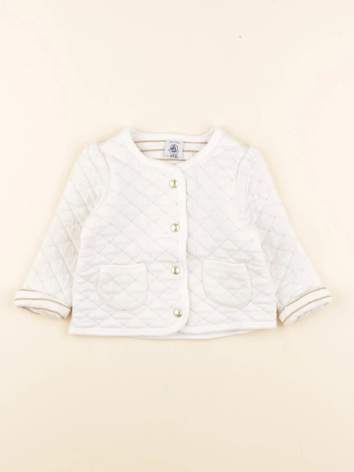 Petit Bateau - sweat beige, or - 12 mois