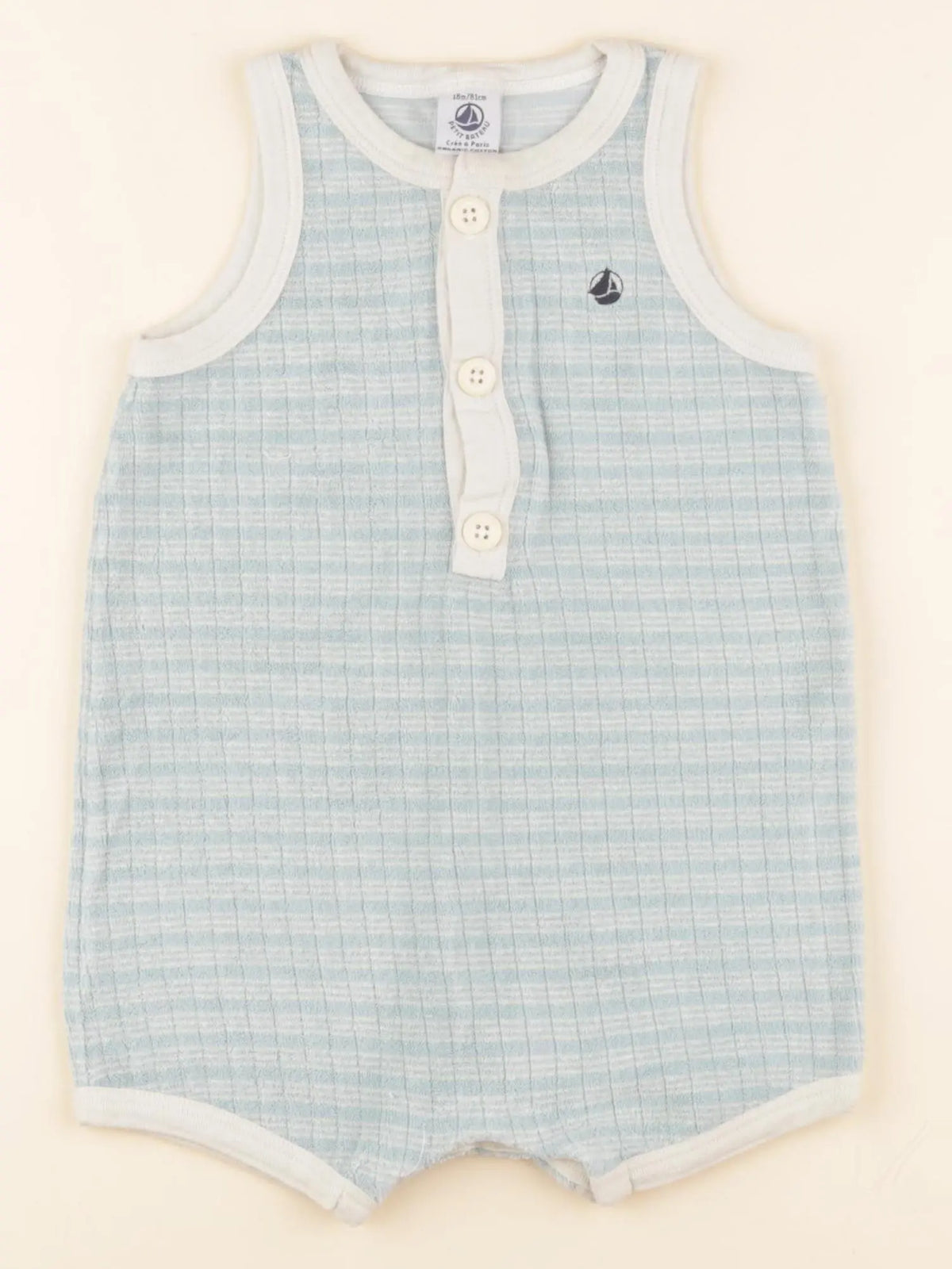 Petit Bateau - combinaison bleu - 18 mois