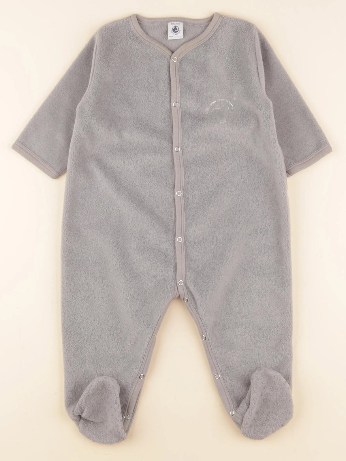 Petit Bateau - pyjama velours vert - 12 mois