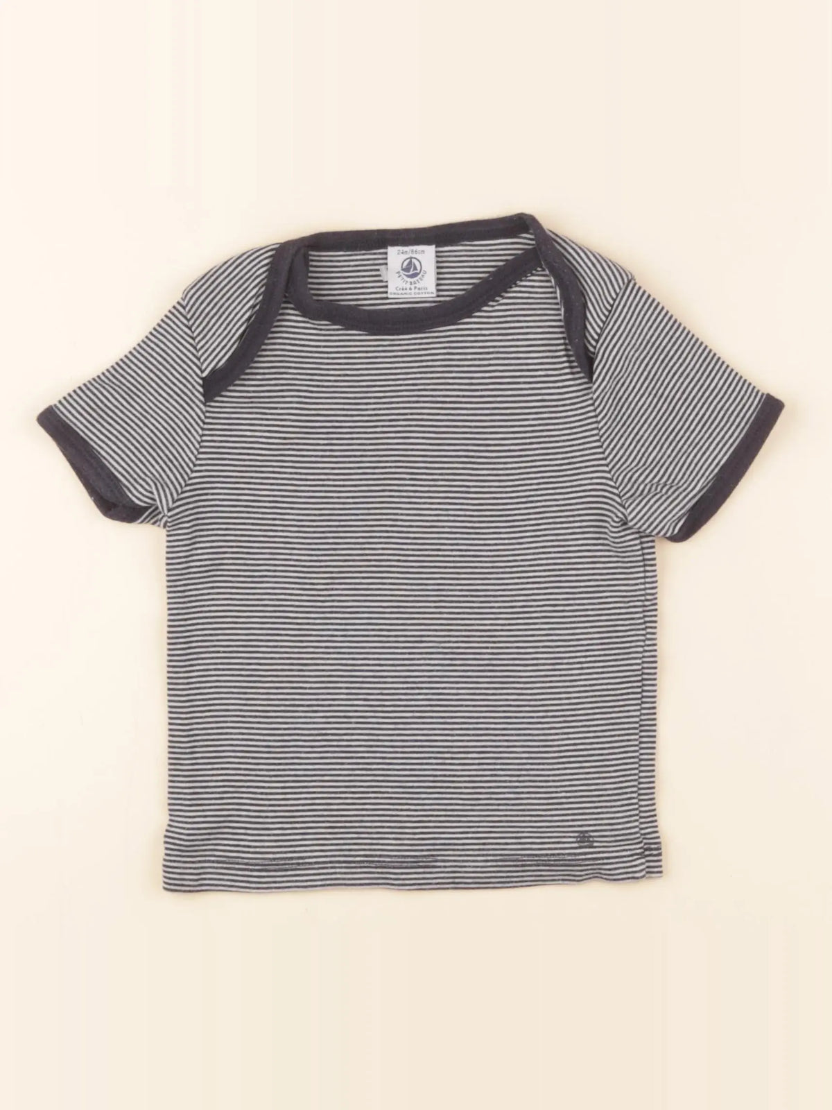 Petit Bateau - maillot de corps bleu - 24 mois