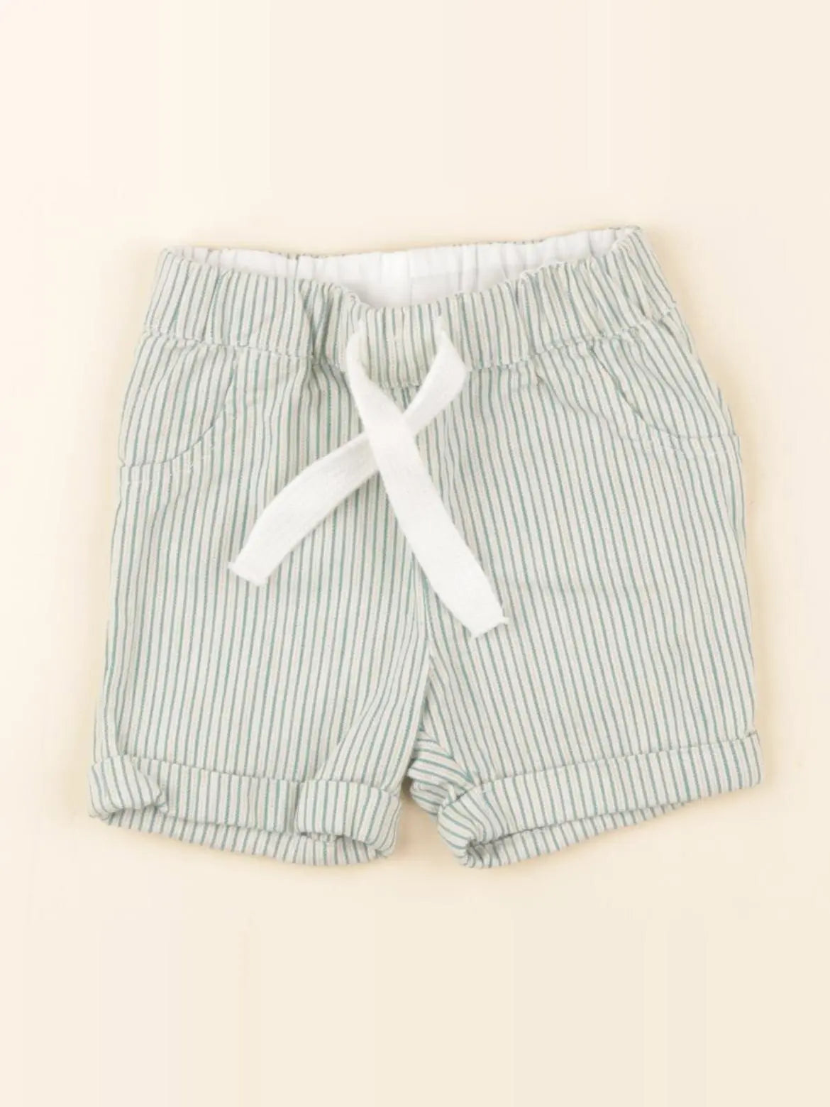 Petit Bateau - short beige, vert - 6 mois
