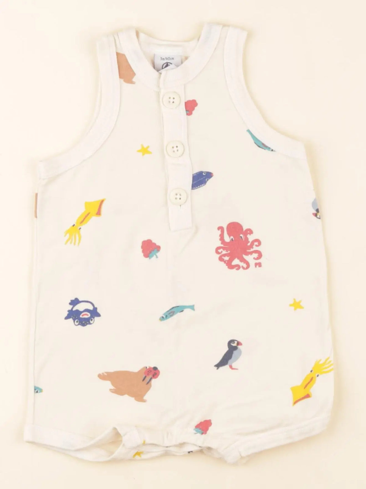 Petit Bateau - combinaison beige - 3 mois