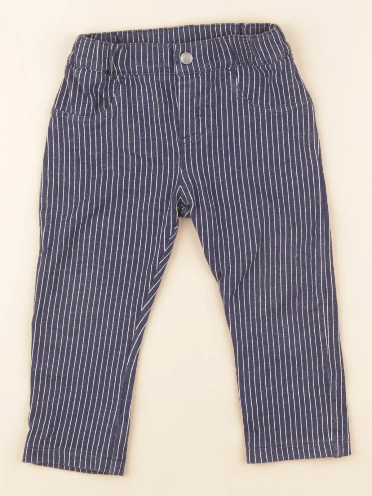 Petit Bateau - pantalon bleu - 12 mois
