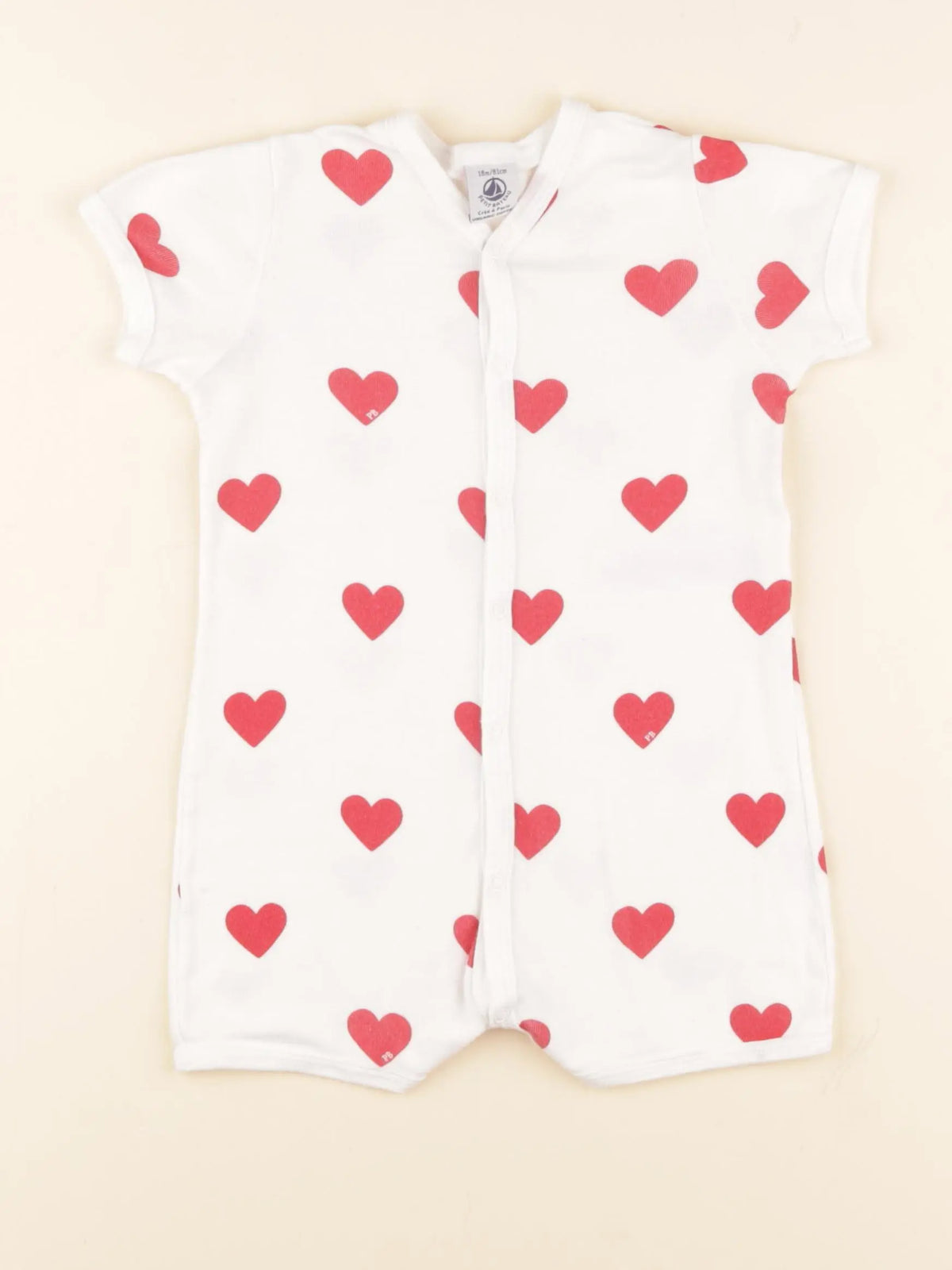 Petit Bateau - pyjama coton rouge - 18 mois