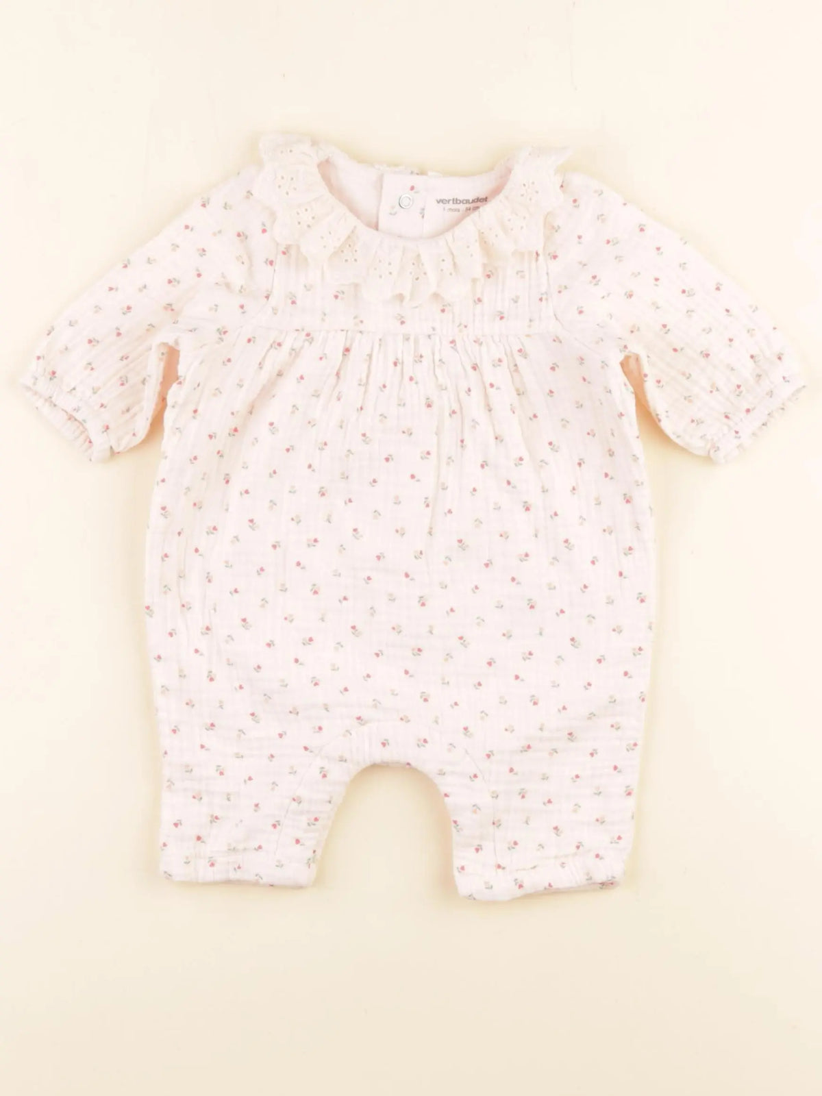 Vertbaudet - combinaison rose - 1 mois