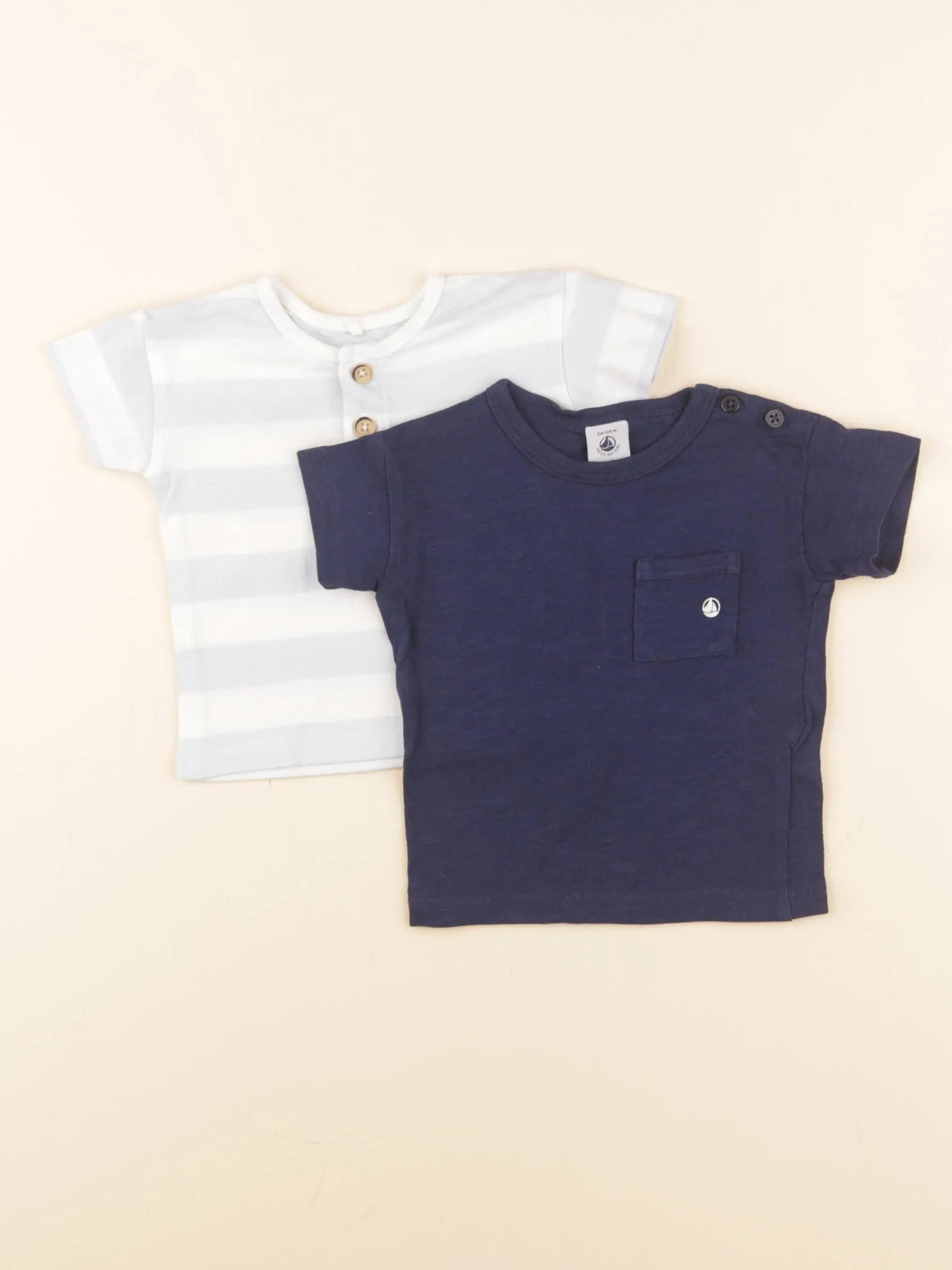 Petit Bateau - tee-shirt bleu - 3 mois