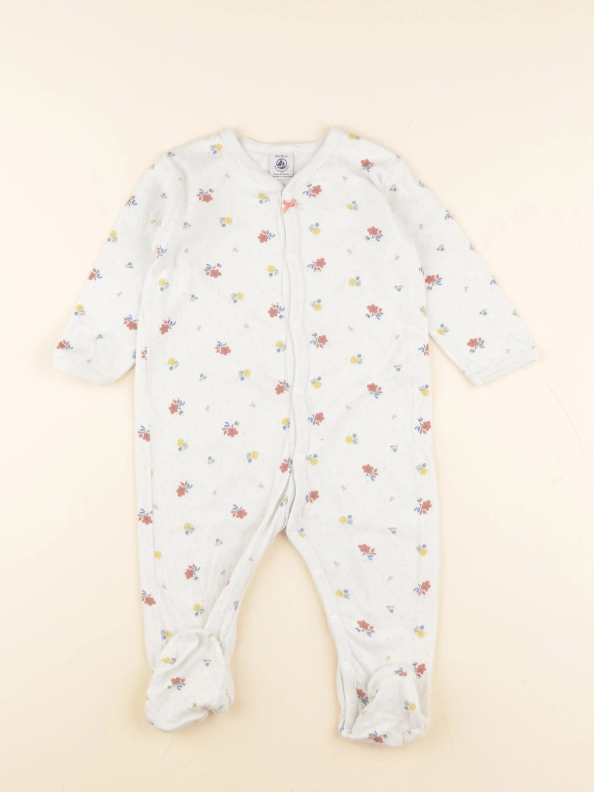 Petit Bateau - pyjama coton blanc - 18 mois