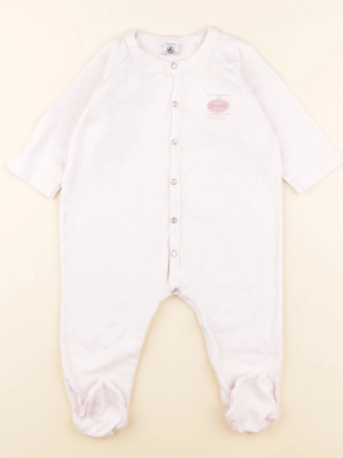 Petit Bateau - pyjama coton rose - 12 mois