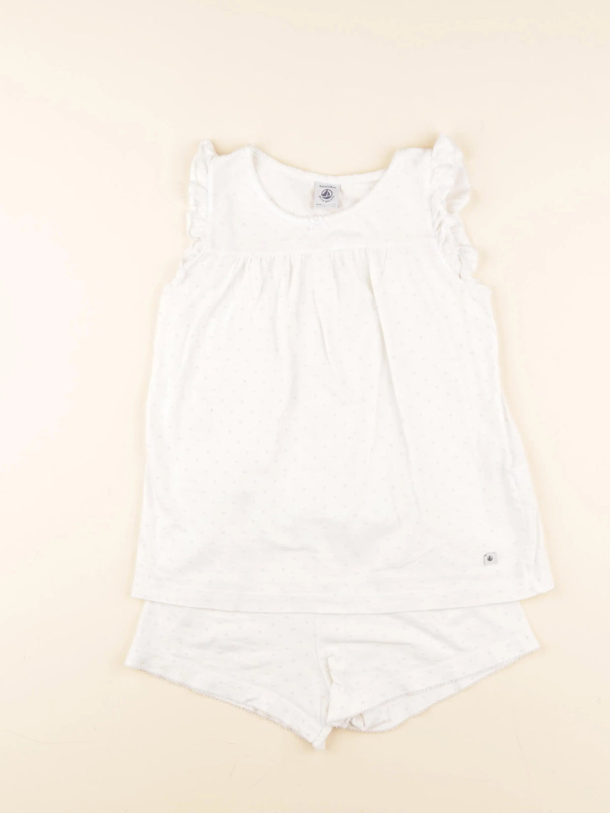 Petit Bateau - pyjama coton blanc - 8 ans