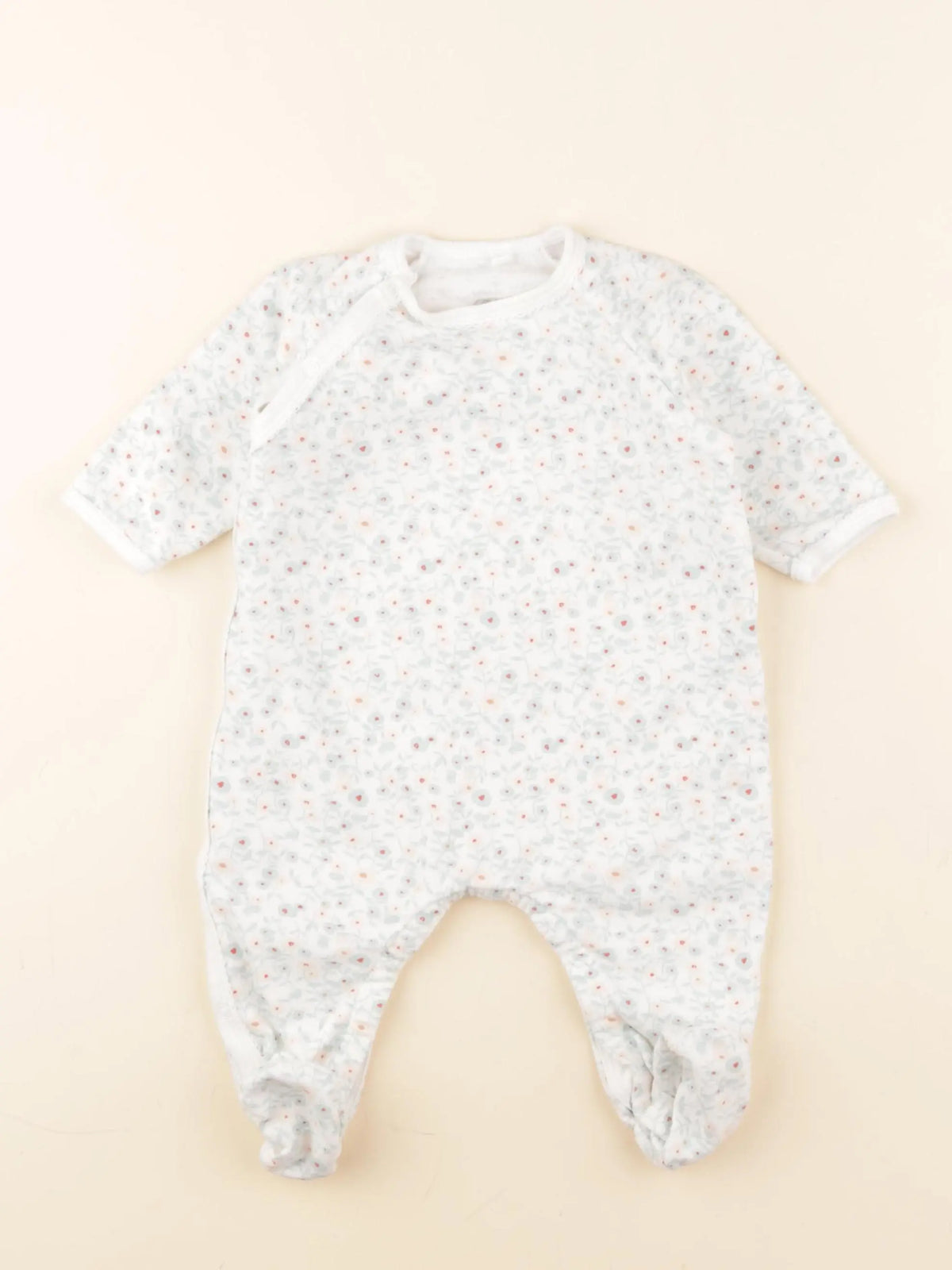 Petit Bateau - pyjama coton blanc - 6 mois