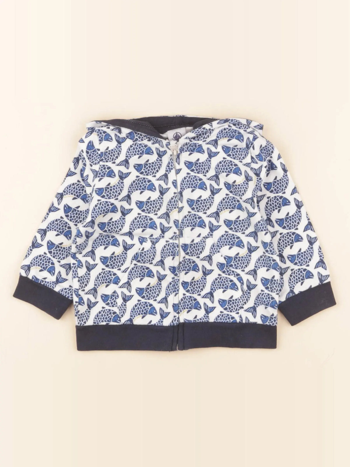 Petit Bateau - sweat bleu - 12 mois