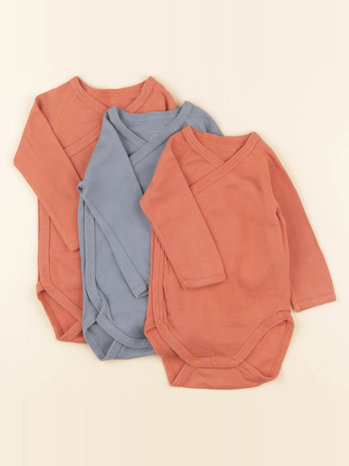Petit Bateau - lot de 3 bodies en coton rose, bleu - 6 mois