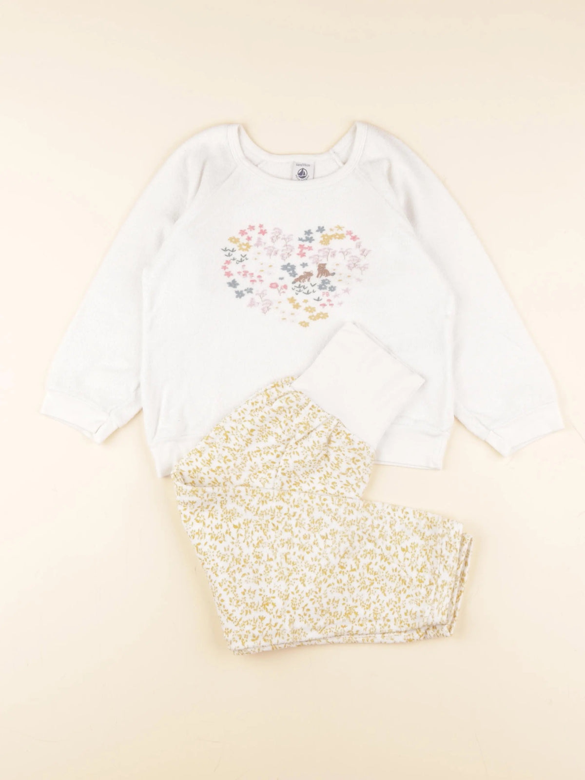 Petit Bateau - pyjama coton blanc - 6 ans