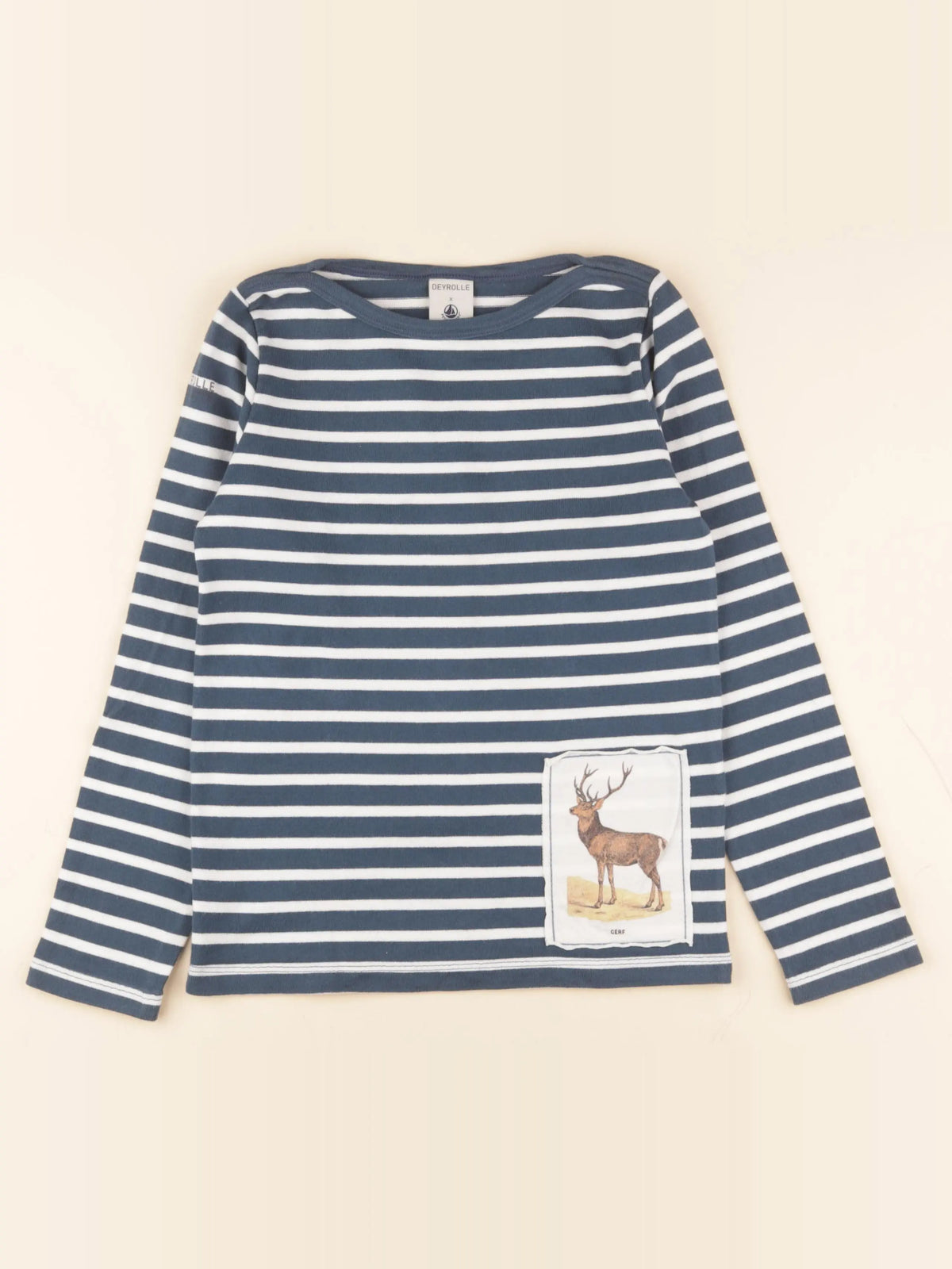 Petit Bateau - tee-shirt bleu - 10 ans