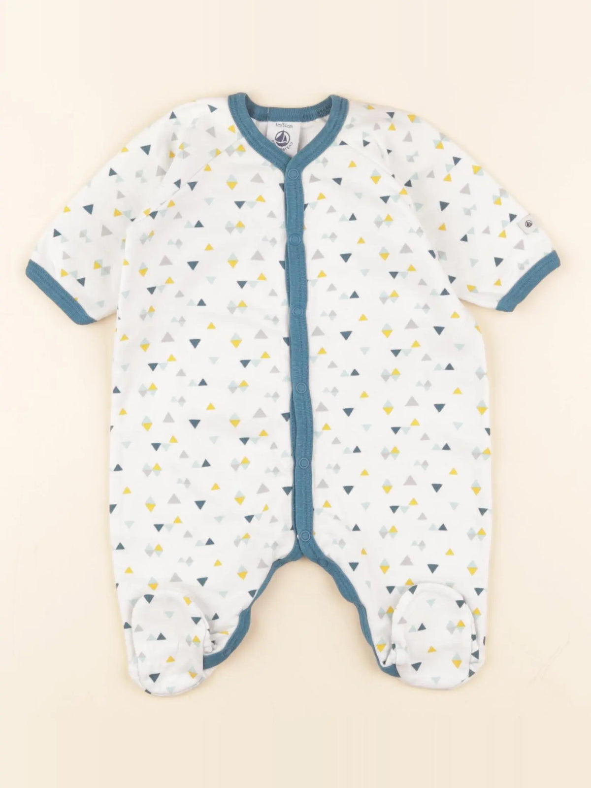 Petit Bateau - pyjama coton blanc - 1 mois
