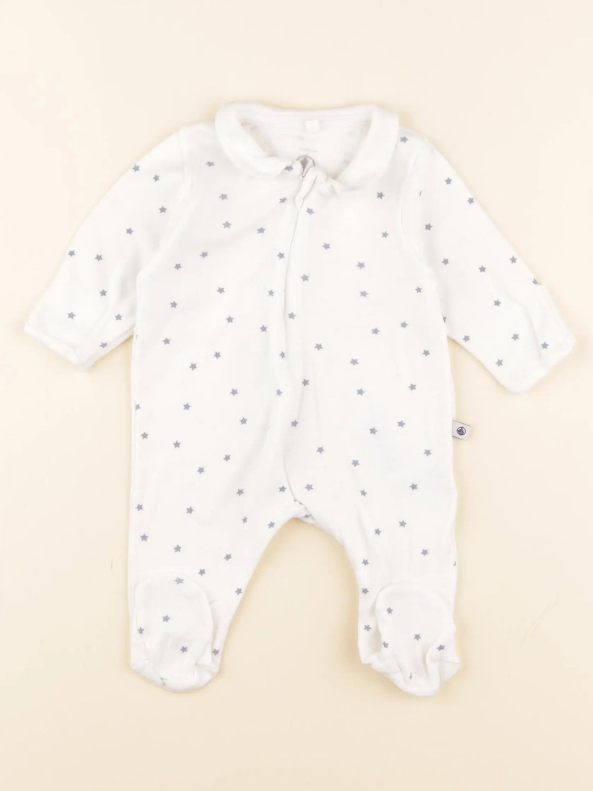 Petit Bateau - pyjama coton blanc - 1 mois