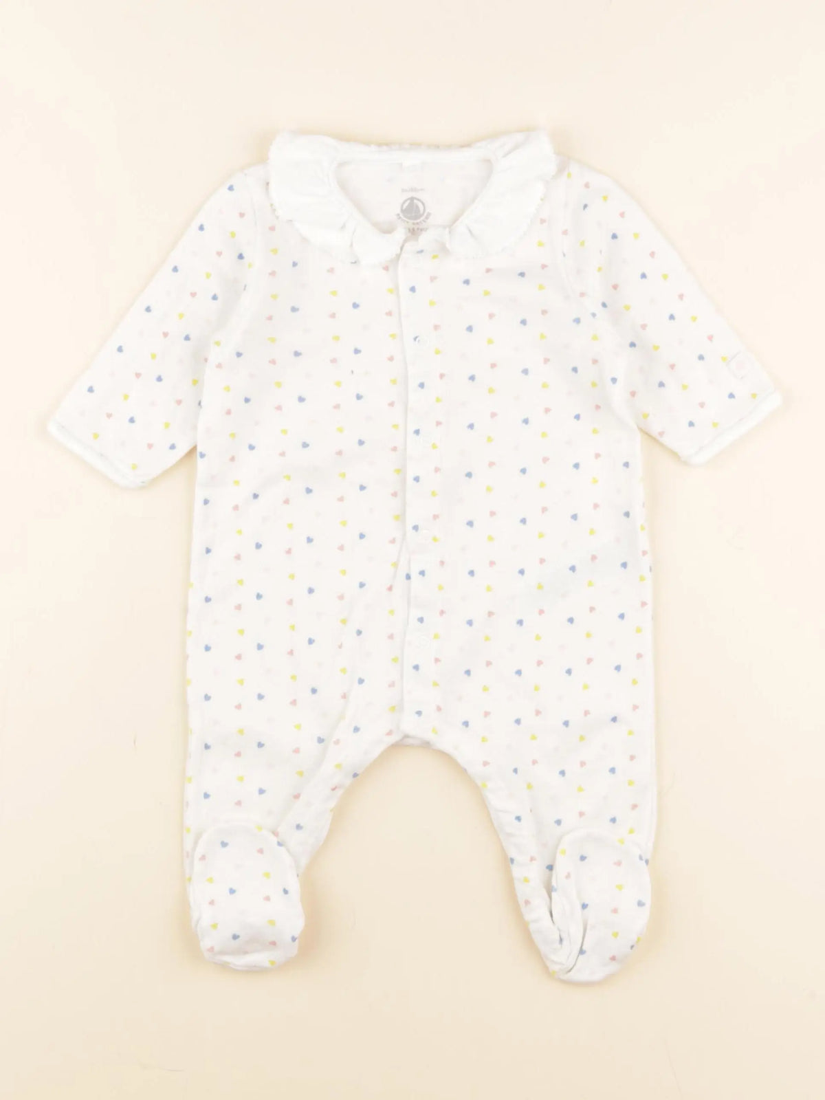 Petit Bateau - pyjama coton blanc - 3 mois