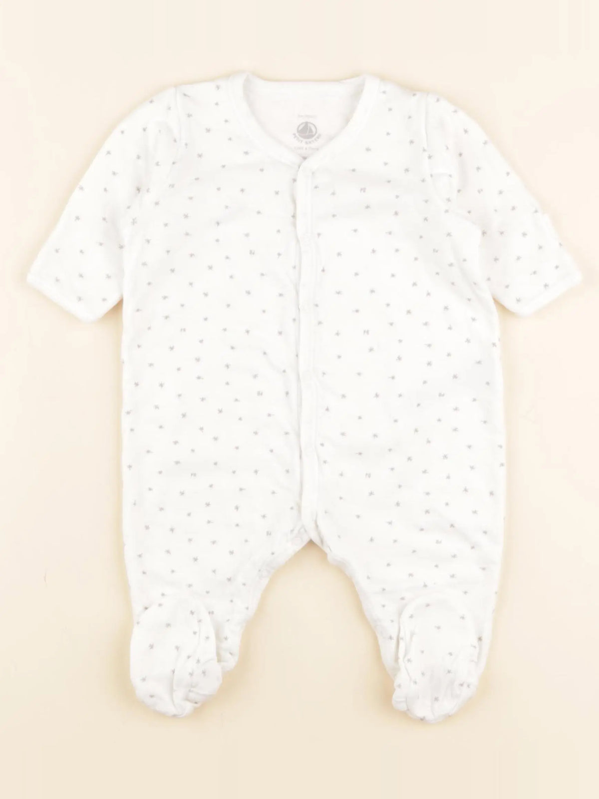 Petit Bateau - pyjama coton blanc - 3 mois