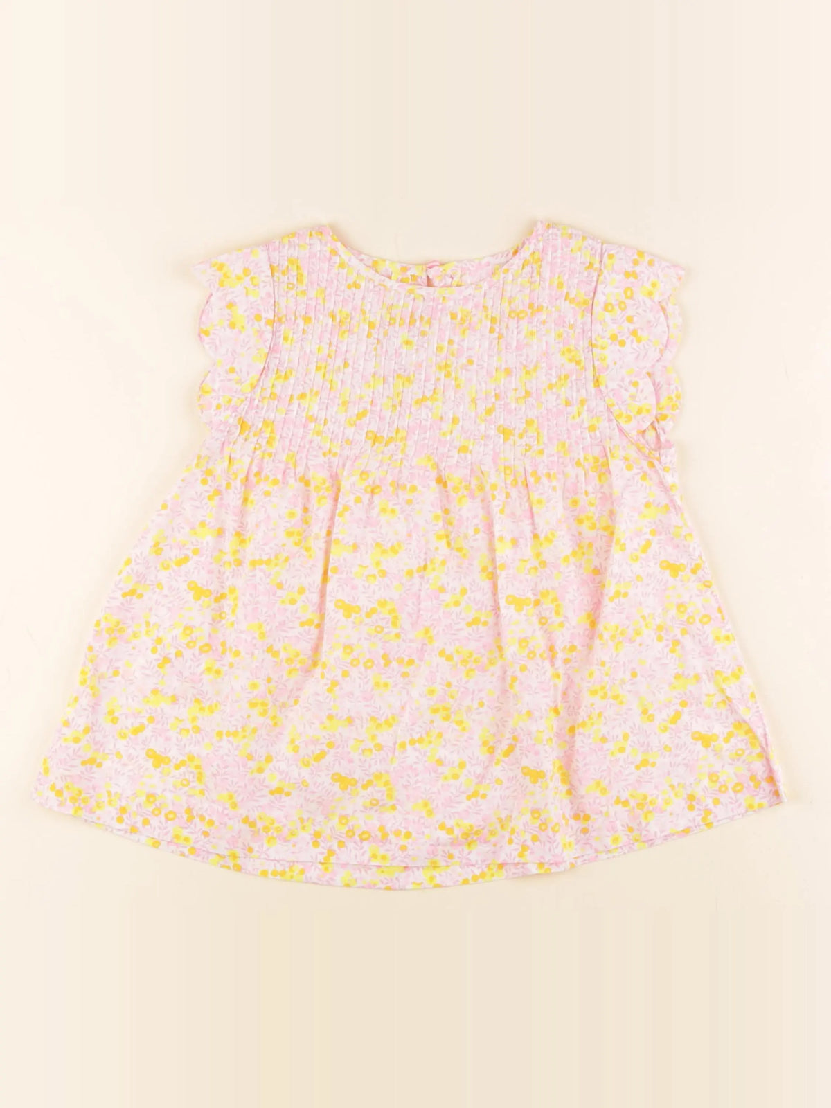 Jacadi - blouse liberty jaune, rose - 8 ans