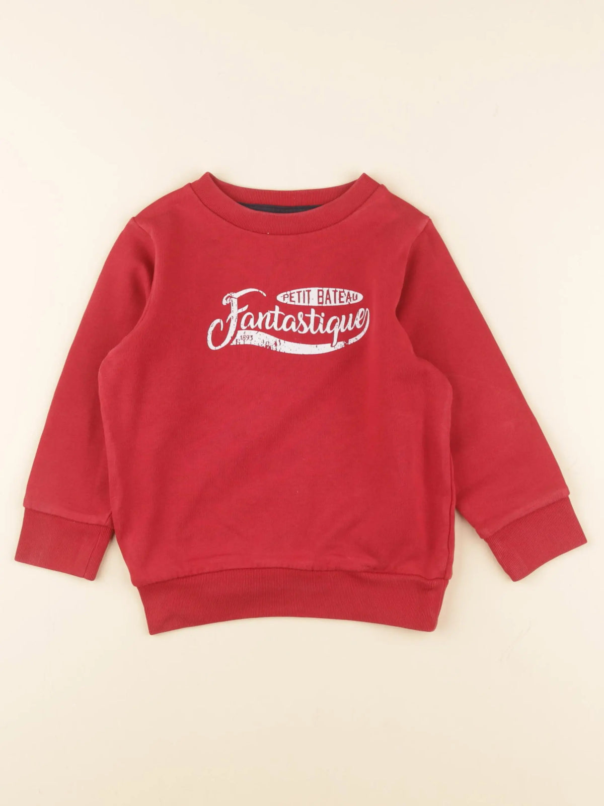 Petit Bateau - sweat rouge - 3 ans