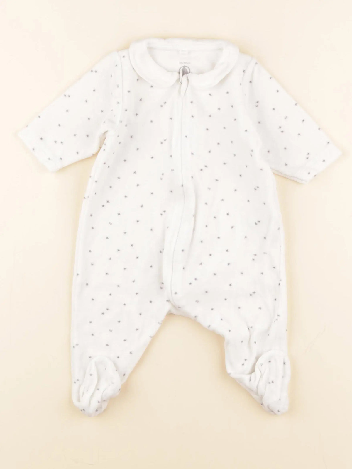 Petit Bateau - pyjama velours blanc - 3 mois