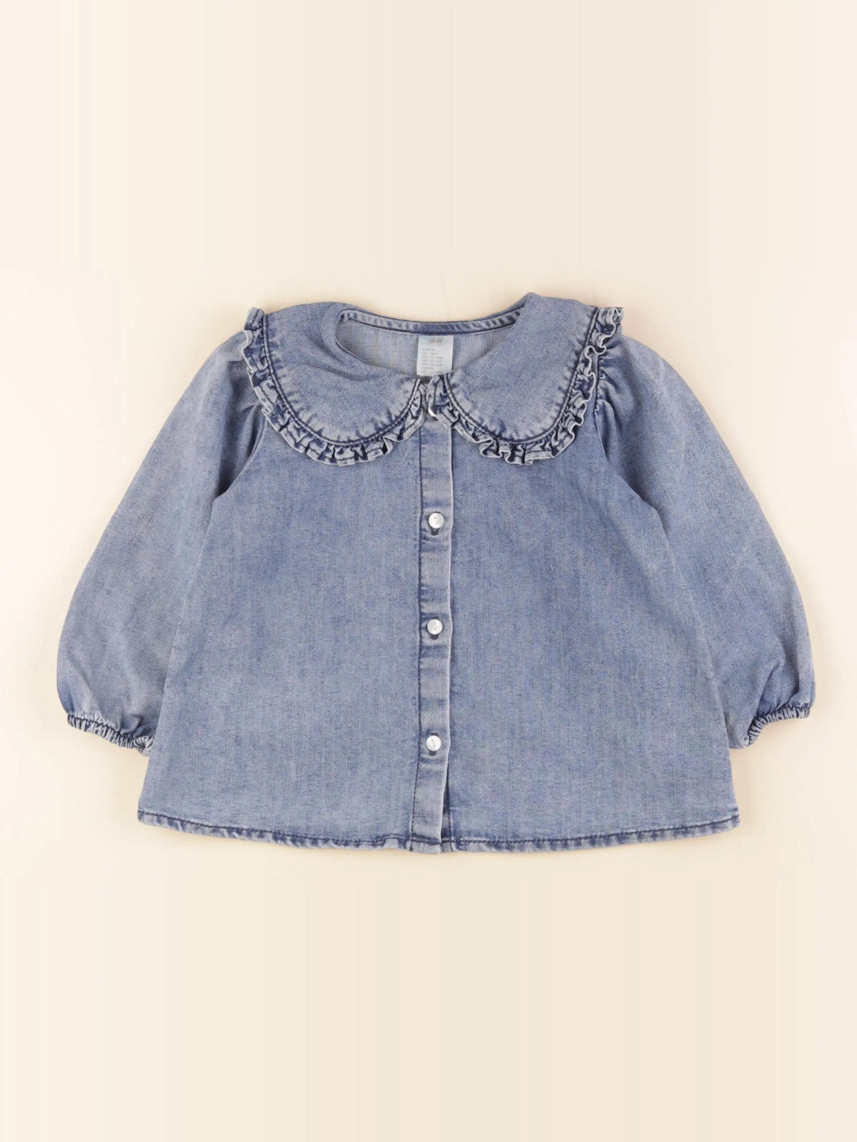H&M - blouse bleu - 12/18 mois