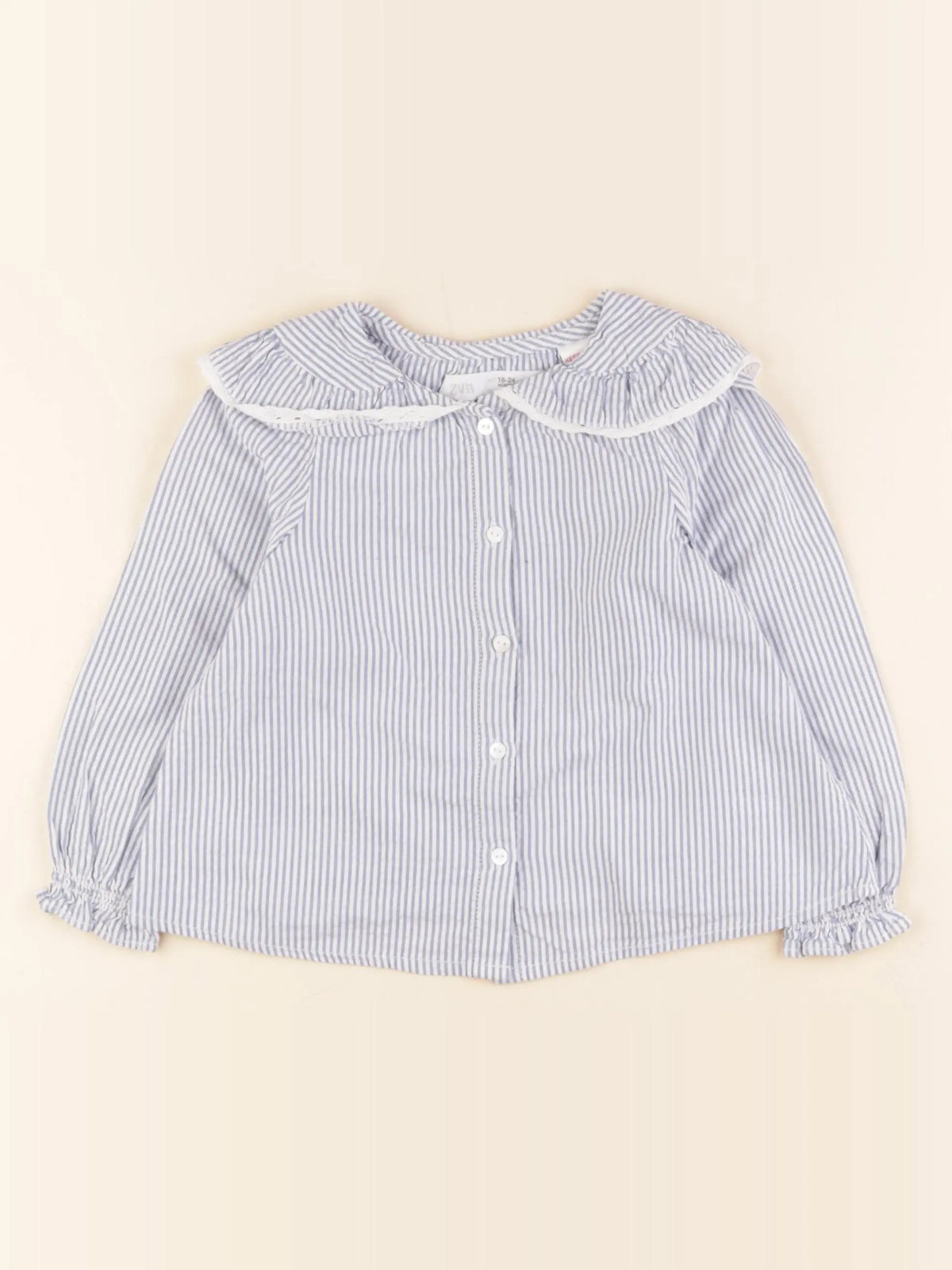 Zara - blouse blanc, bleu - 18/24 mois
