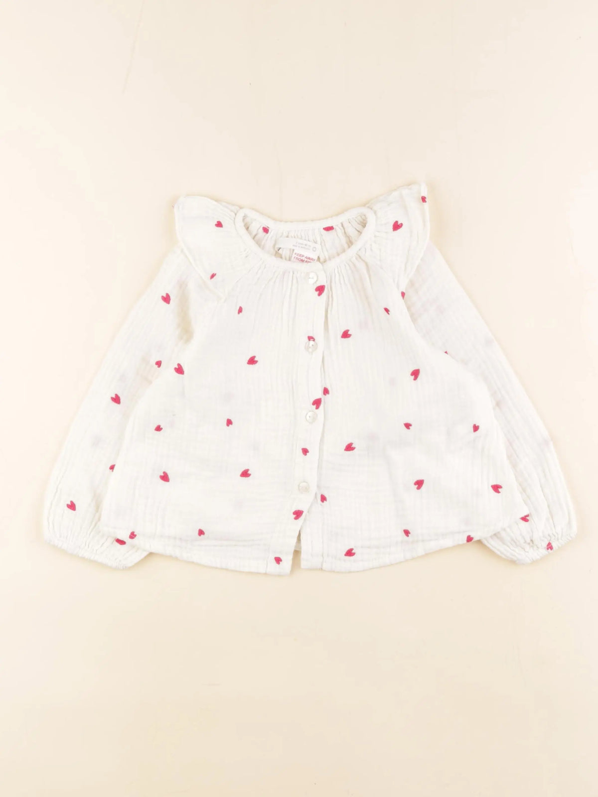 Zara - blouse beige, rose - 24 mois