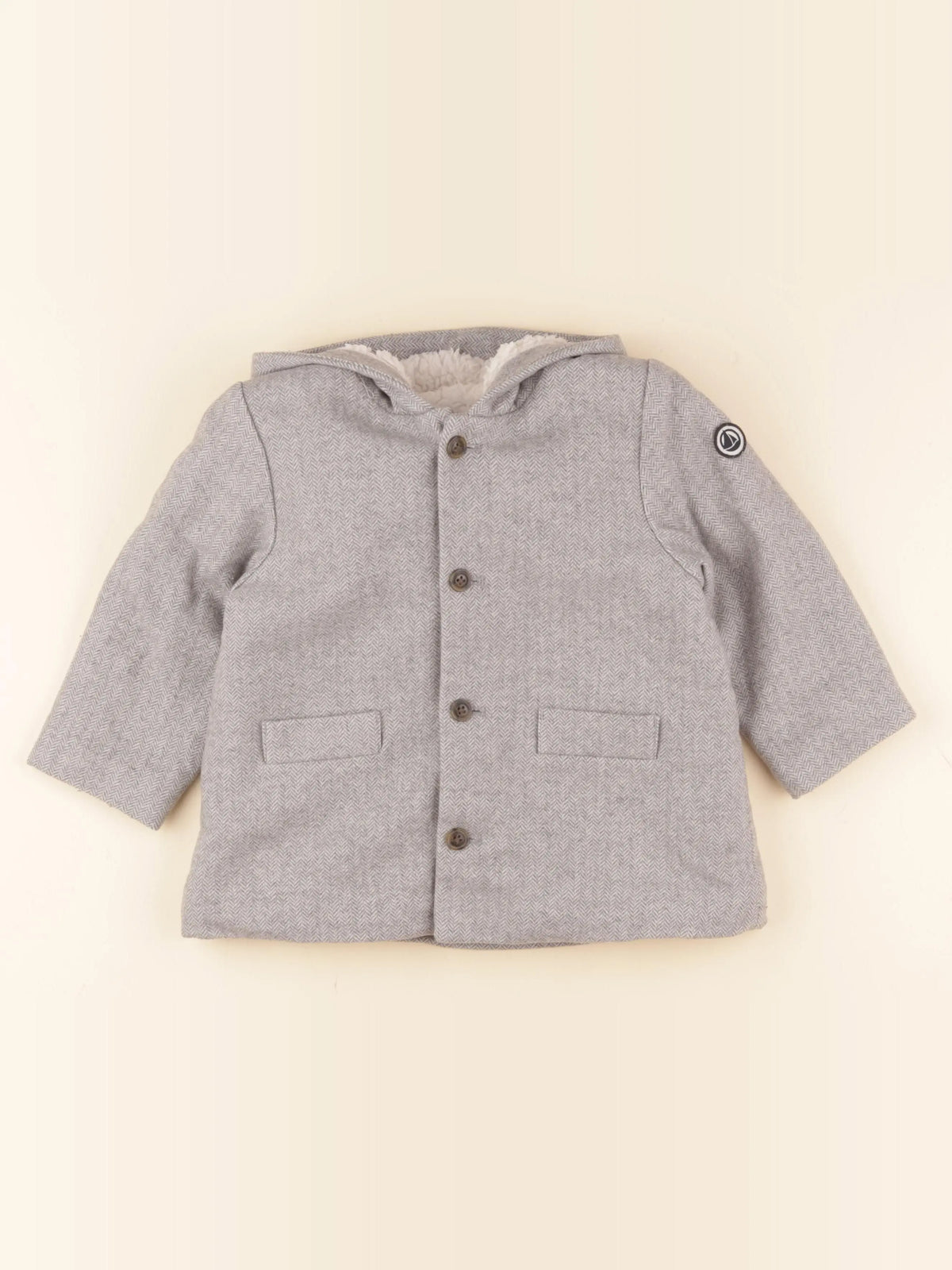 Petit Bateau - manteau gris - 24 mois