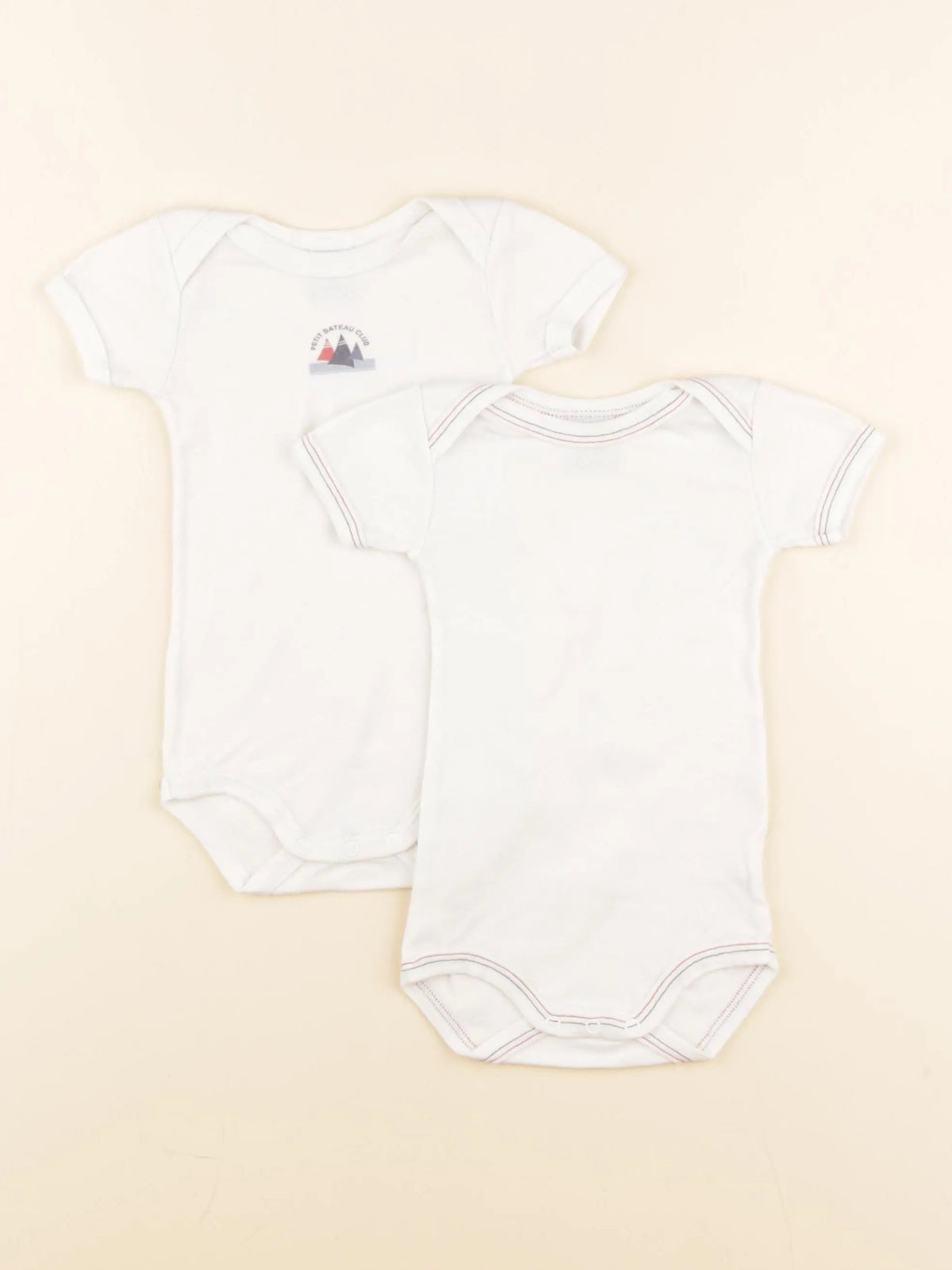 Petit Bateau - lot de 2 bodies en coton blanc - 3 mois