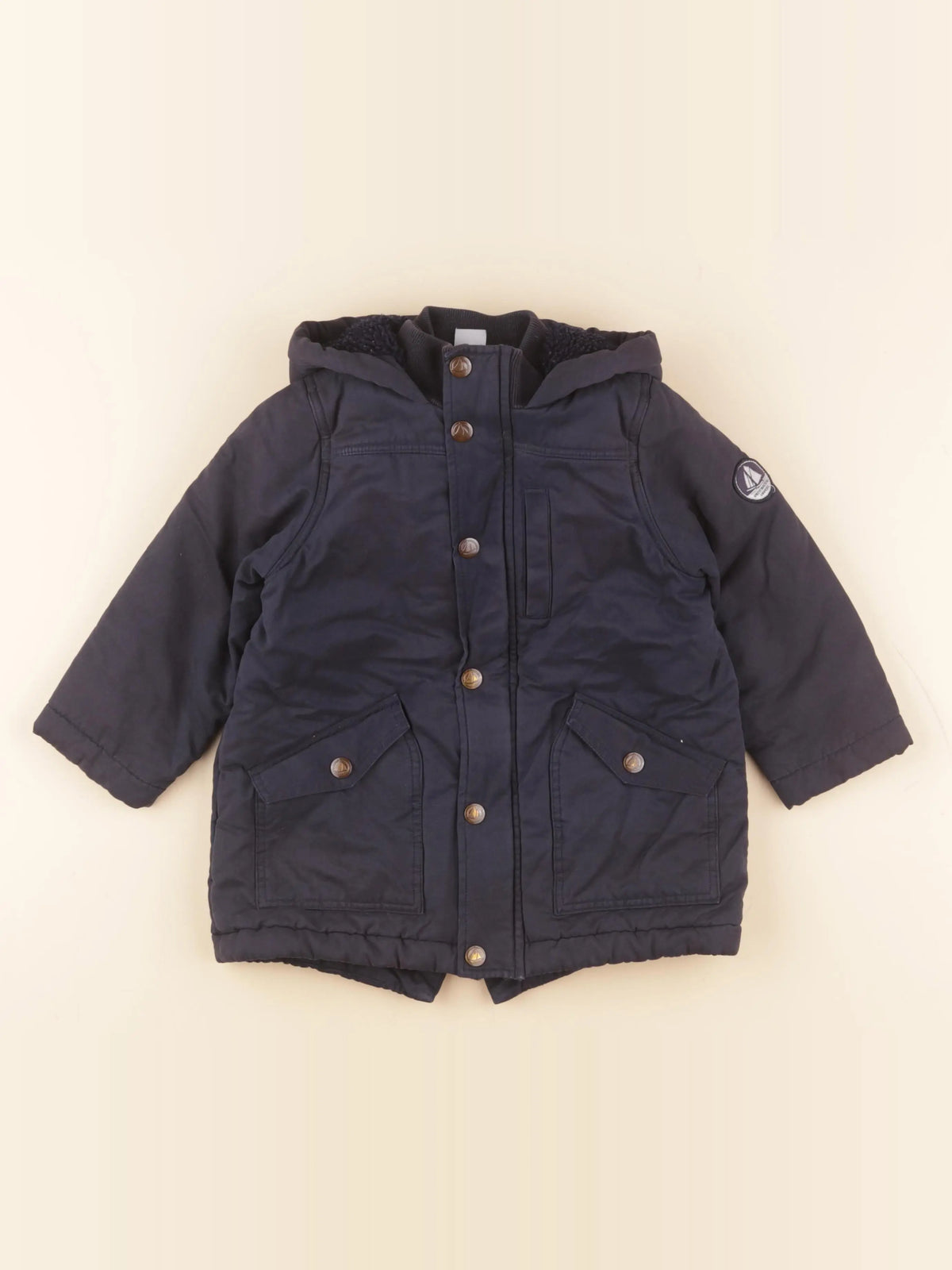 Petit Bateau - manteau bleu - 3 ans