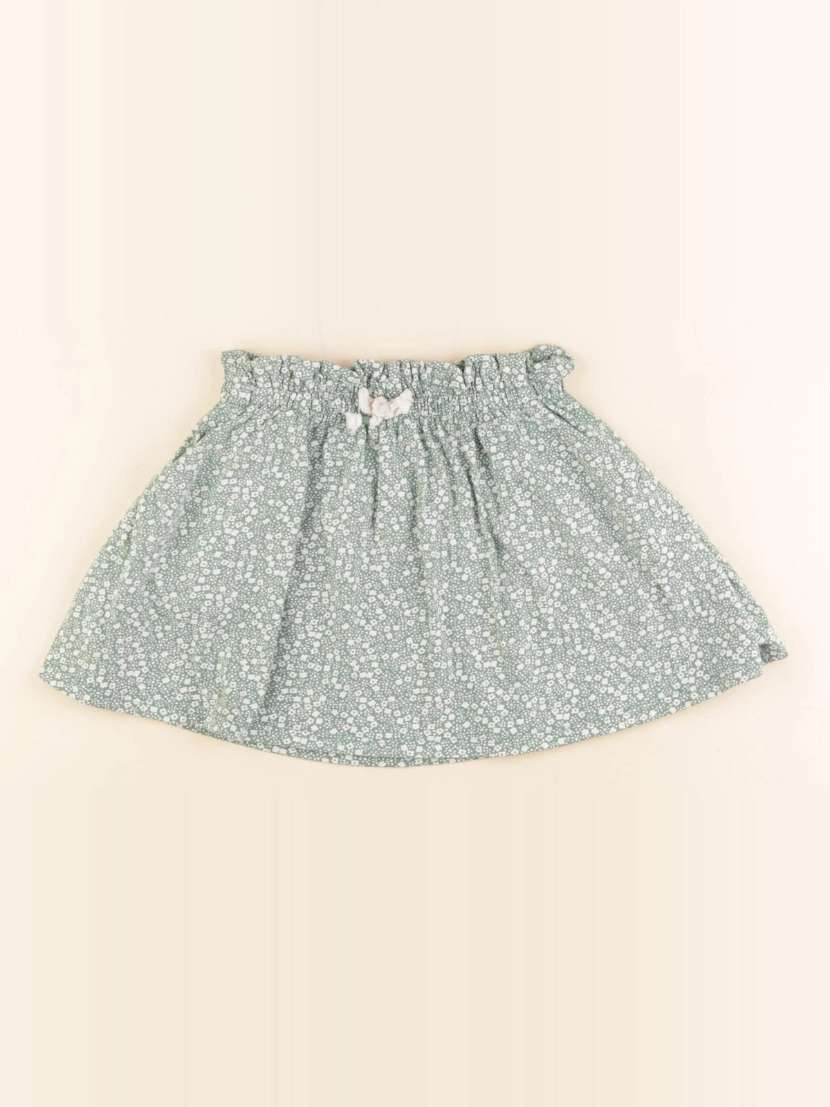 Vertbaudet - jupe vert, blanc - 4 ans