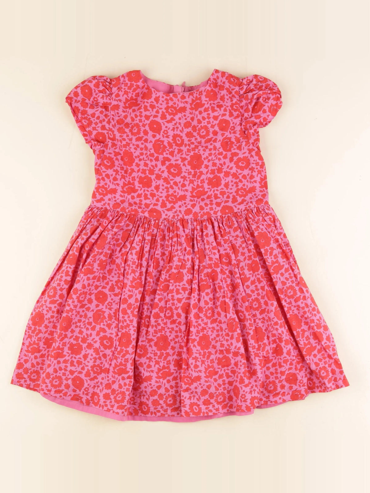 Jacadi - robe liberty rose, rouge - 6 ans
