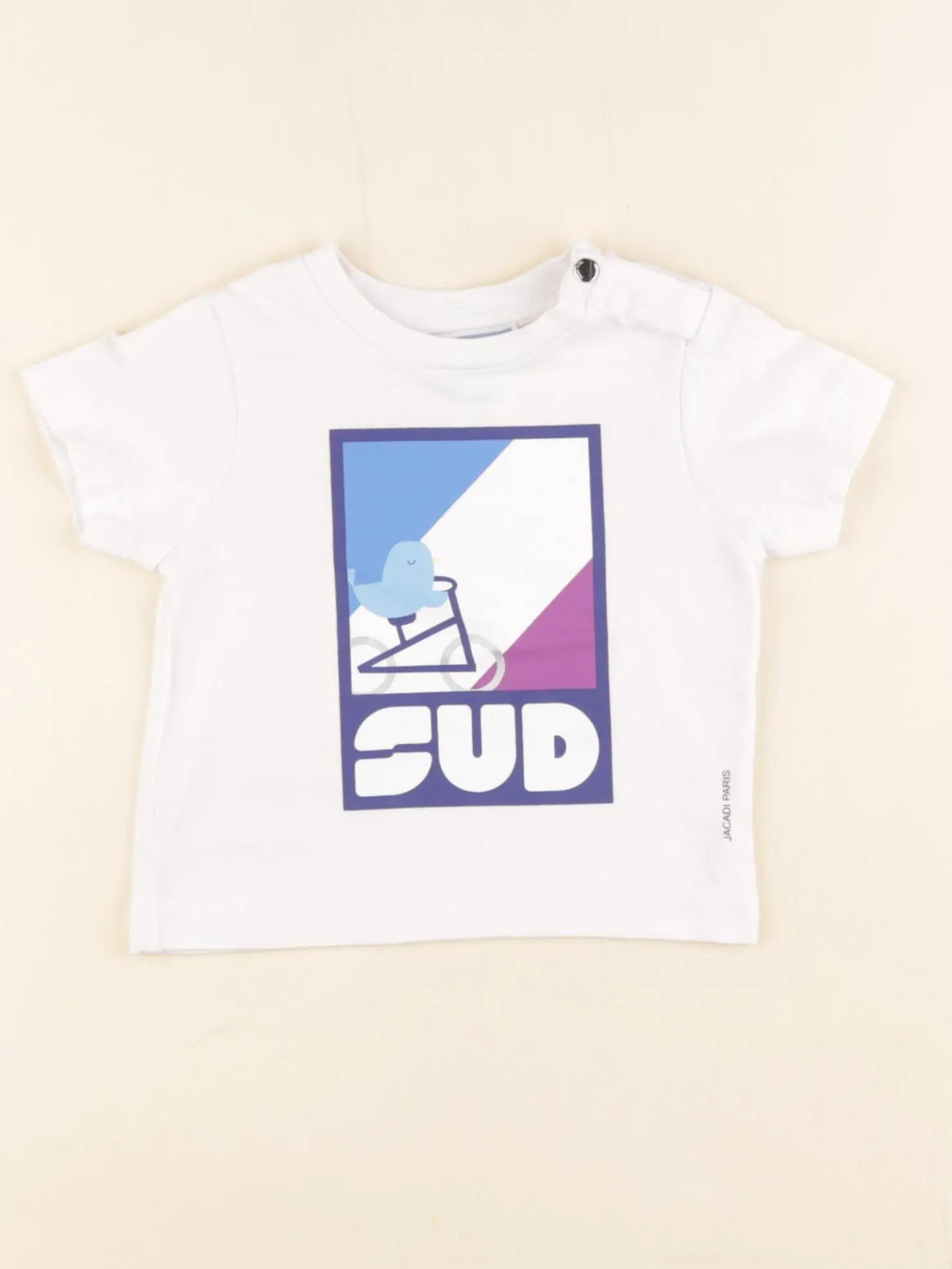 Jacadi - tee-shirt blanc, bleu - 6 mois