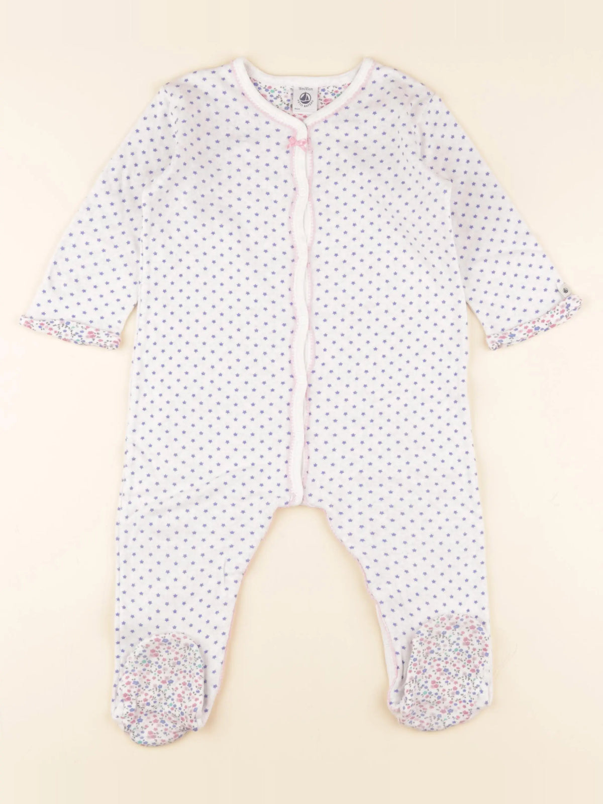 Petit Bateau - pyjama coton blanc - 18 mois
