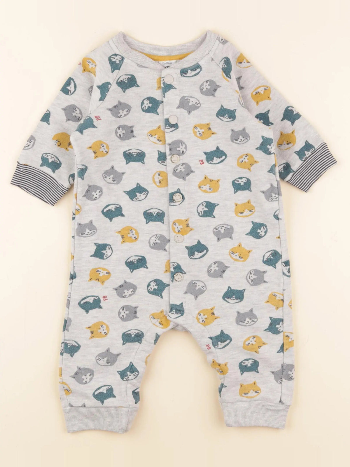 Petit Bateau - combinaison gris - 12 mois
